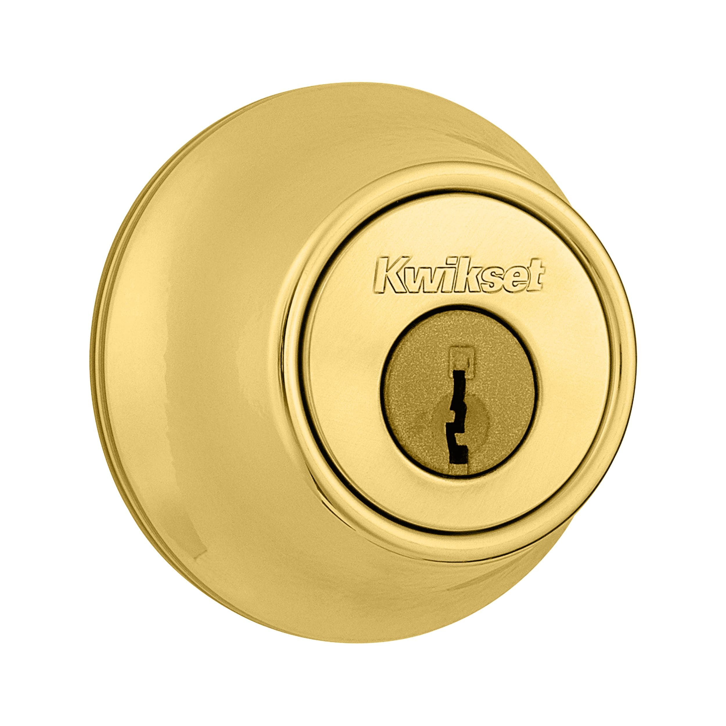 Kwikset Security 600 Deadbolt Series Polished Brass Single Cylinder ...