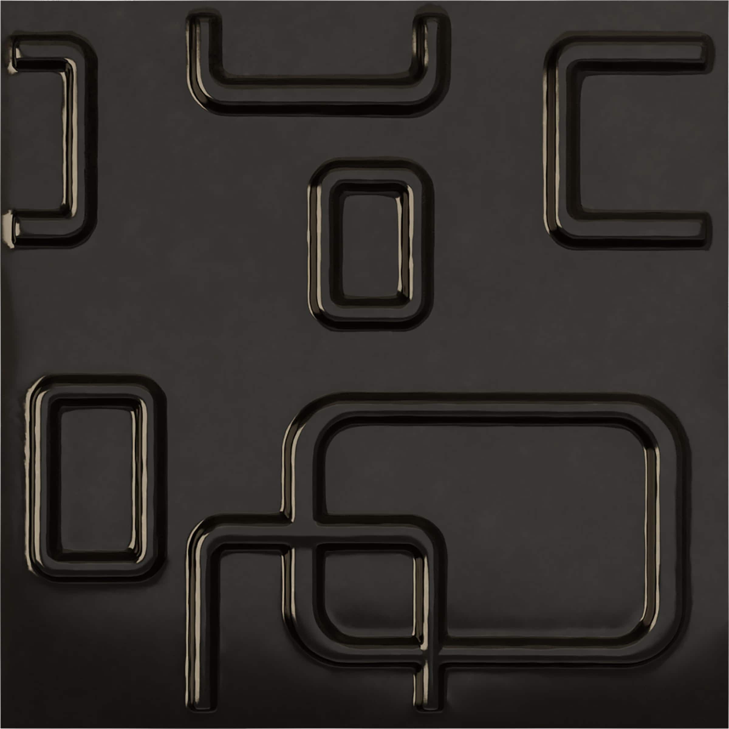 Ekena Millwork WP12X12OSECA 11-7/8-in x 11-7/8-in Embossed Paintable/Stainable Black PVC Wall Panel ( 0.98-sq ft )