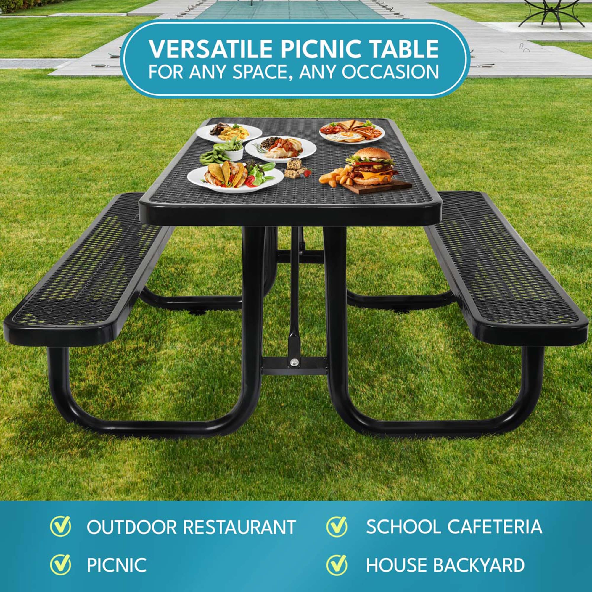 SINOFURN SYA010493GY Picnic-Tables - View #4