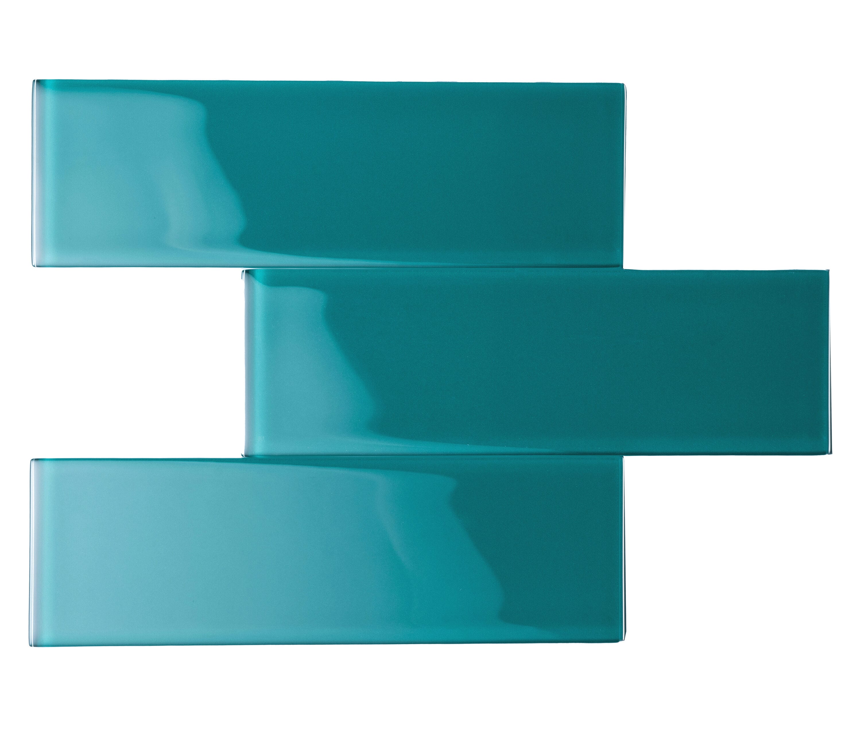 Giorbello Classic Premium Dark Teal 3 In X 9 In Glossy Glass Subway Wall Tile 5 Sq Ft Carton