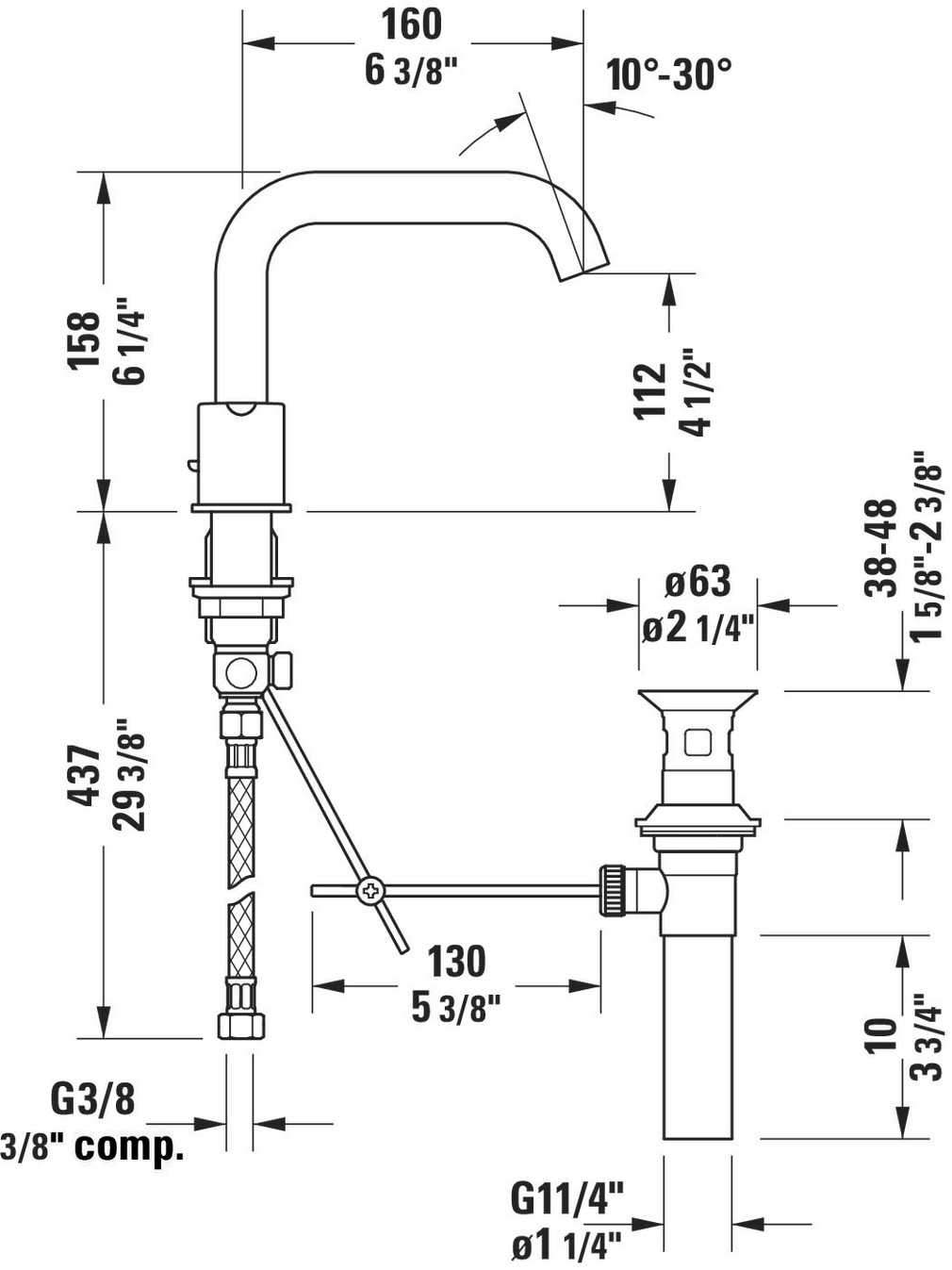 Duravit C11060006U10 Lavatory-Faucets - View #2