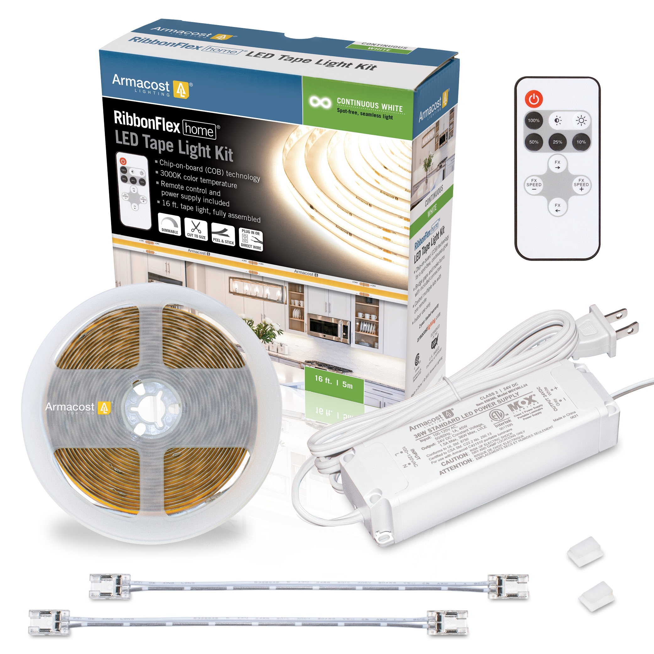 Armacost Lighting 421504 16.4-ft LED Soft White Tape Light