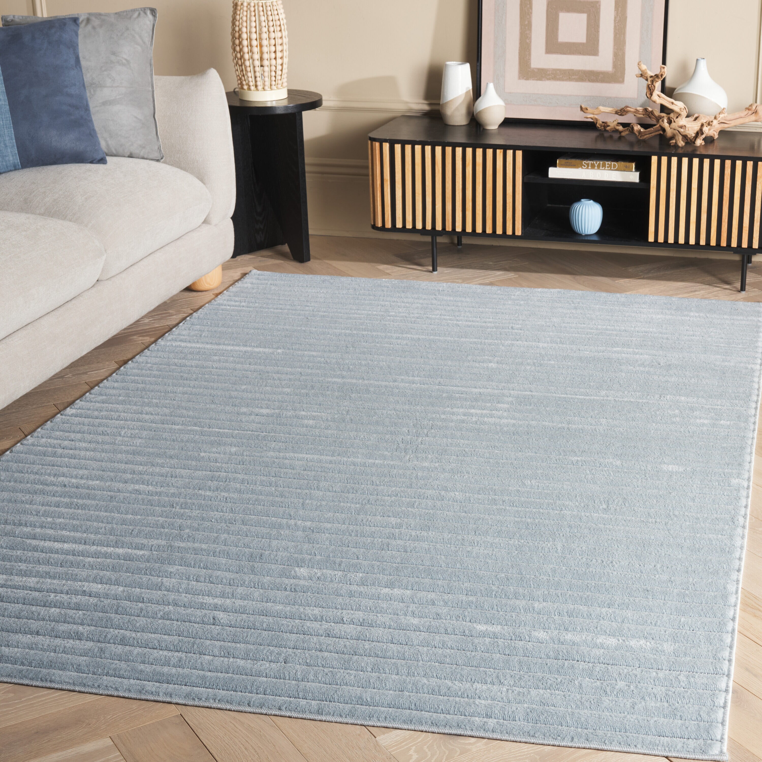 Selena 5 x 8 (ft) Loomed Polypropylene Blue Rectangular Indoor Geometric Mid-Century Modern Spot Clean Only Area rug