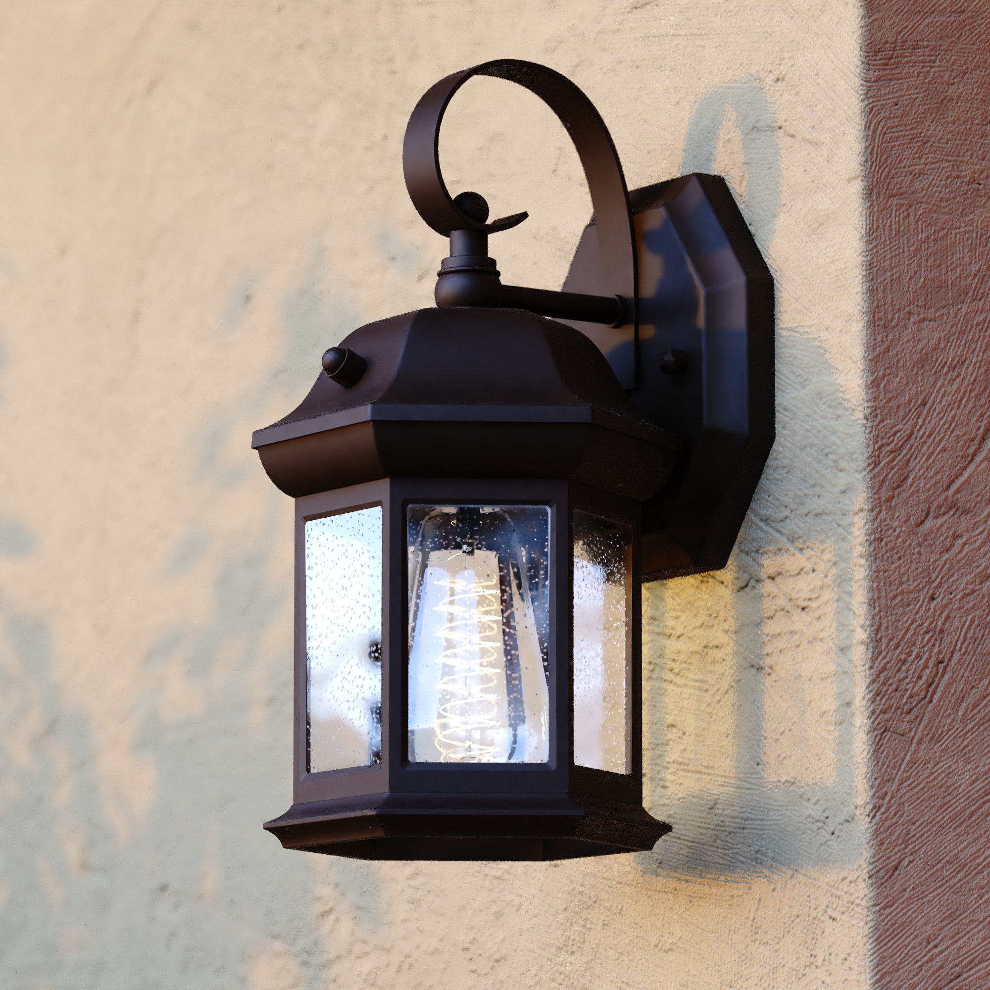 Cascadia T0738 Wellington 1 -Light 10.75-in H Bronze Hardwired Dusk to Dawn Outdoor Wall Light