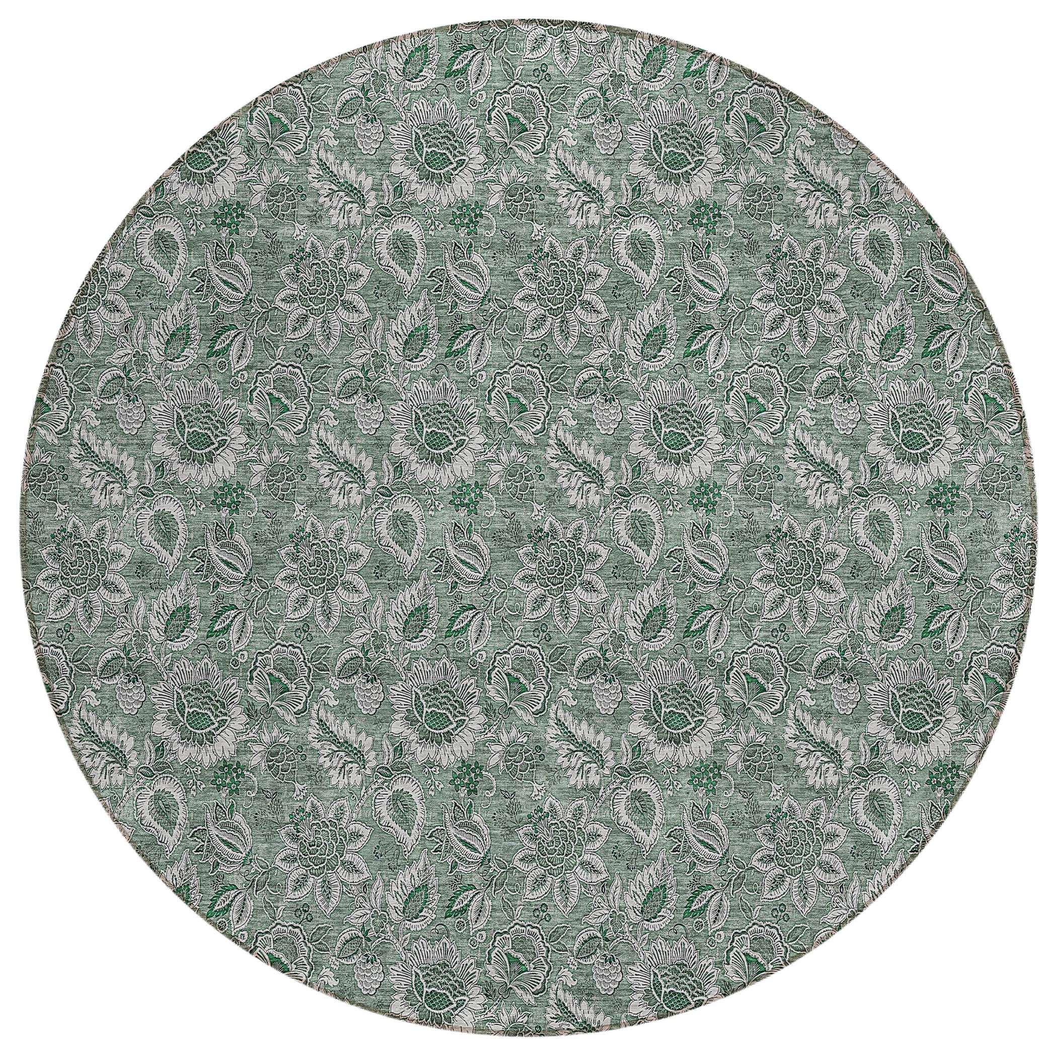 Addison Rugs ACN661SA8RO Chantille ACN661SA 8 x 8 (ft) Polyester Gray Round Indoor/Outdoor Geometric Machine washable Area rug