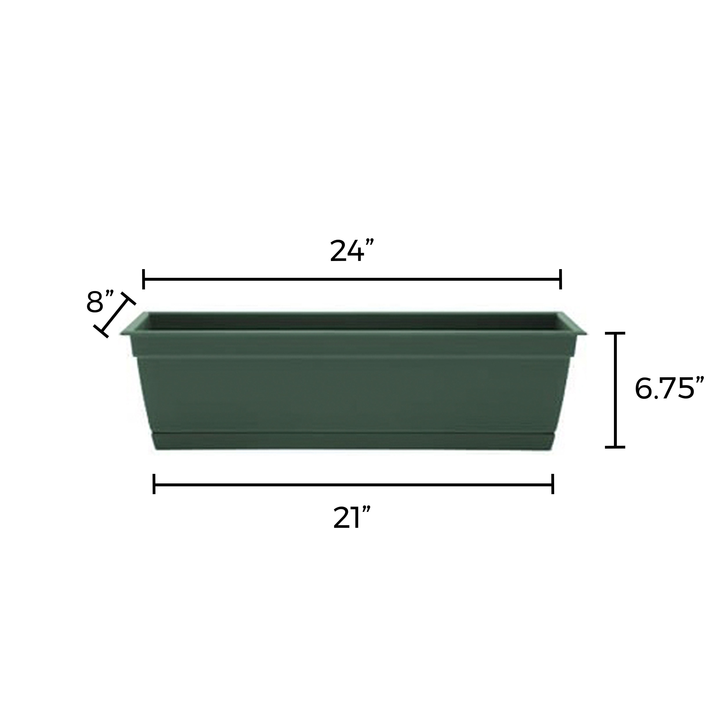 Bloem Medium (8-25-Quart) Turtle Green Recycled Plastic Window Box with ...