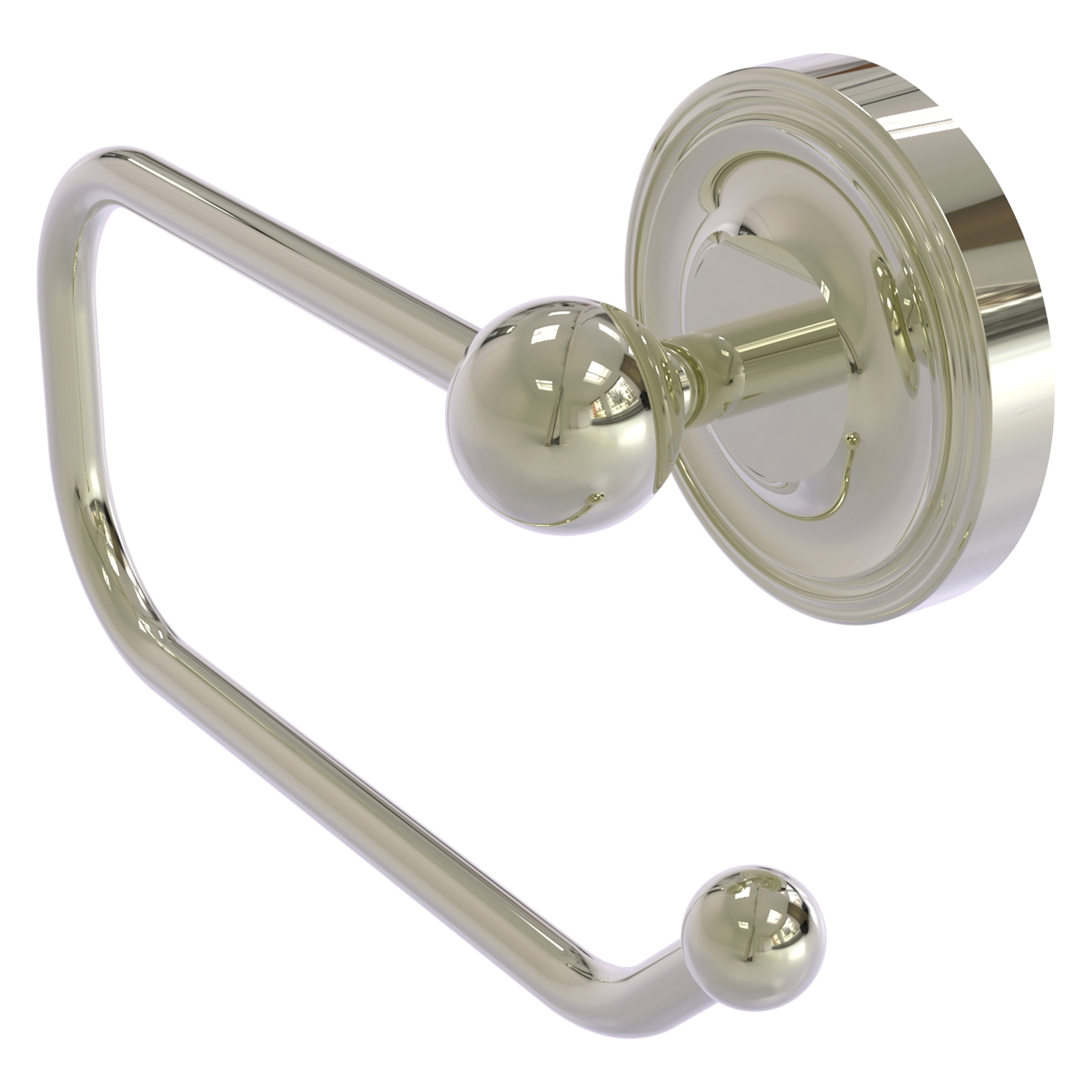 Allied Brass PR-24E-PNI Prestige Regal Polished Nickel Wall mount Single post Toilet Paper Holder 1 -Rolls with Storage