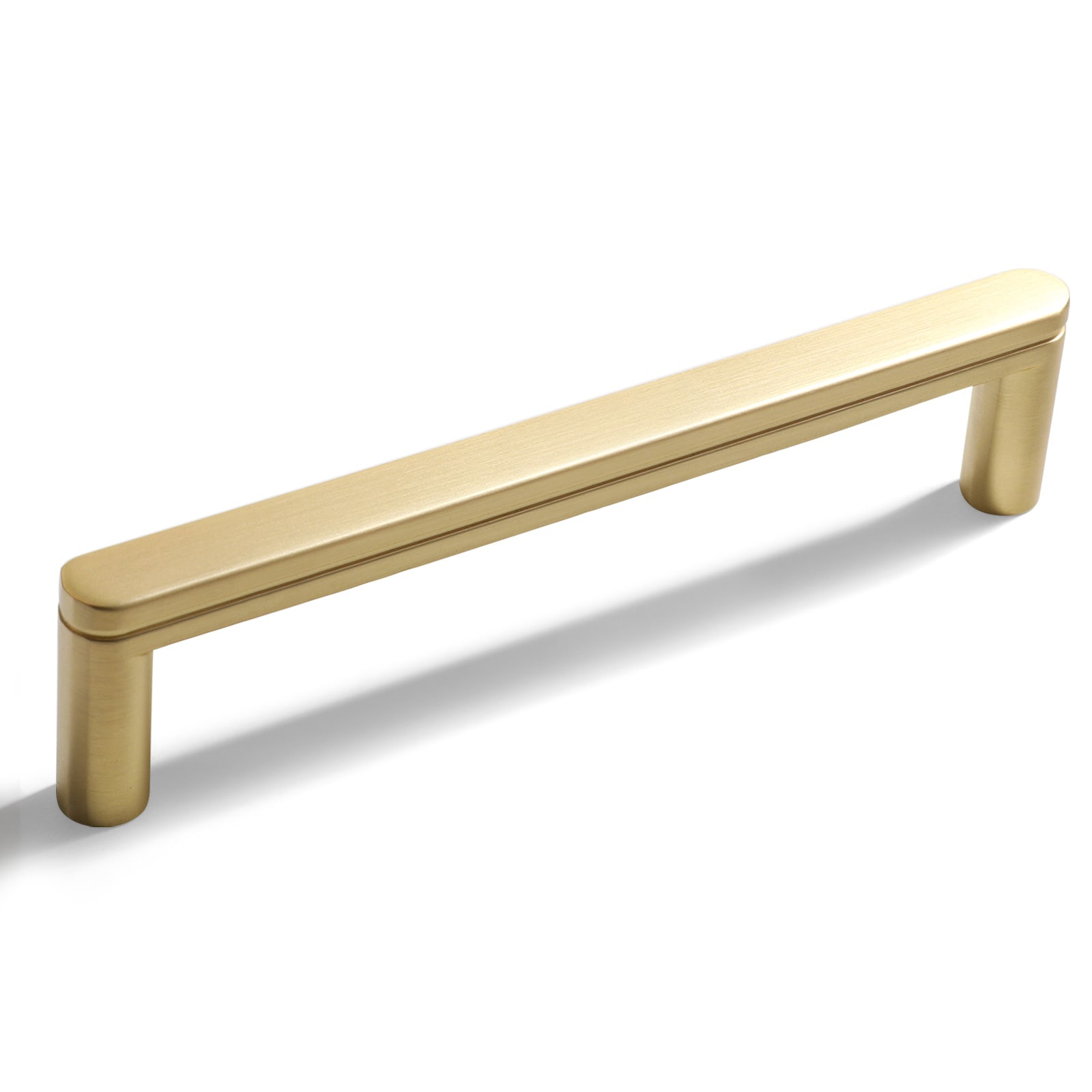 Miaokesen 2065TLS-128 5-1/16-in , 128mm Center to Center Light Brushed Brass Novelty Handle 6 -Pack