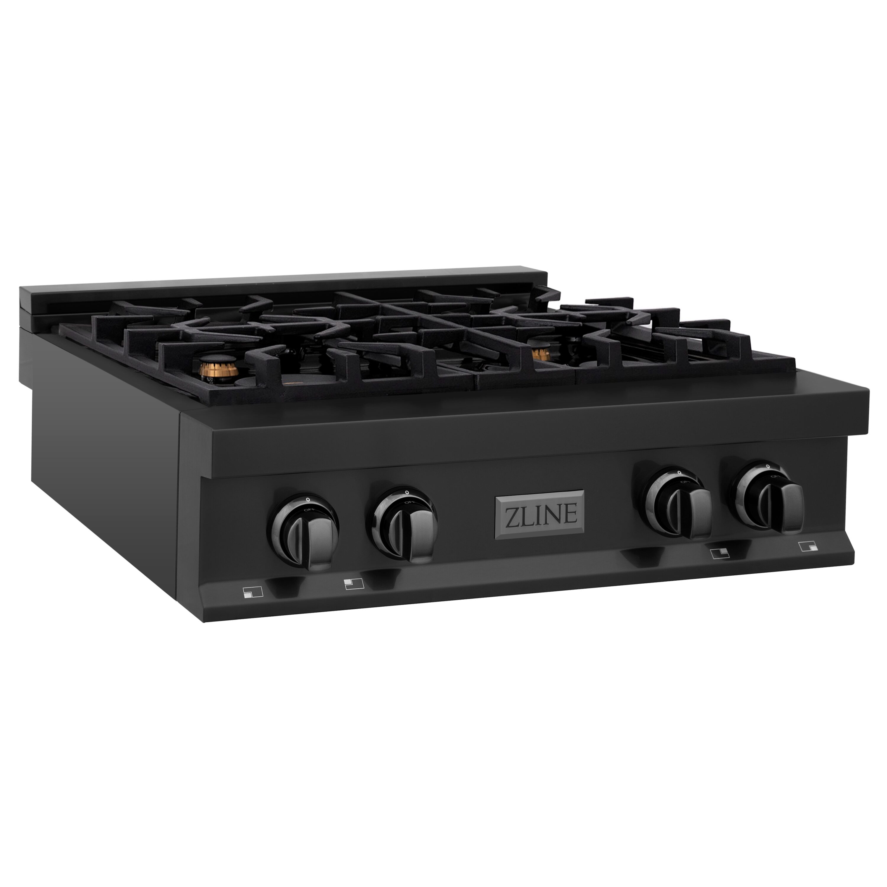 ZLINE KITCHEN & BATH RTB-BR-30 Professional 30-in 4 burners Black Stainless steel Gas Cooktop