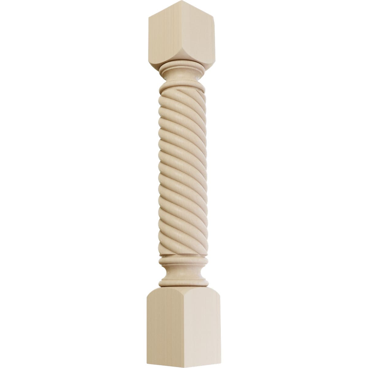 Ekena Millwork COL05X05X35HARW Hamilton Rope Cabinet Column 3-Feet x 5-Inches Unfinished Rubberwood Wood Square Column