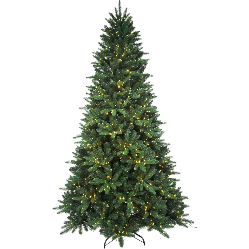 12-Foot York Pine Artificial Christmas Tree with Multicolor LED Lights