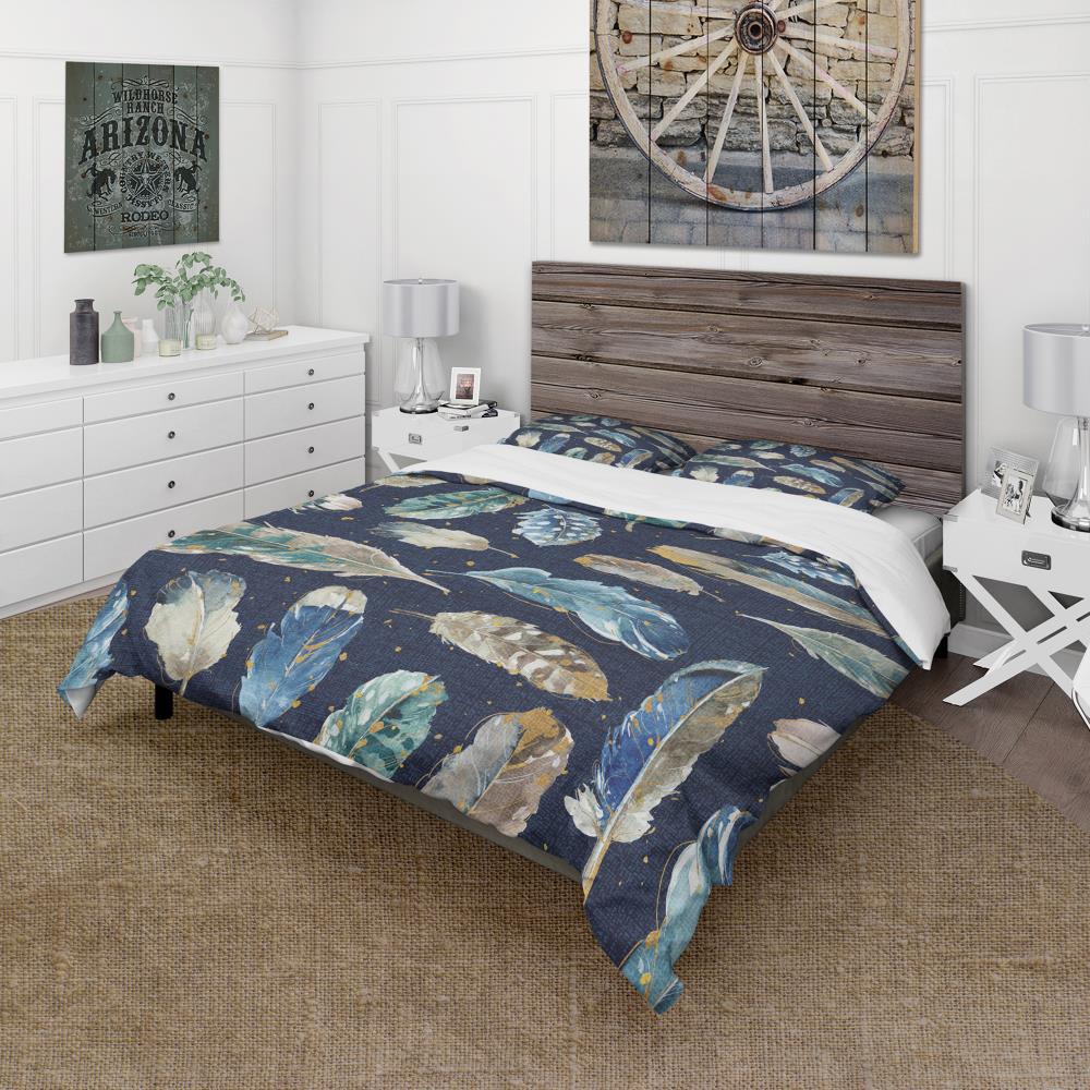 Designart BED30949-Q 3 -Piece Blue Queen Duvet cover Set