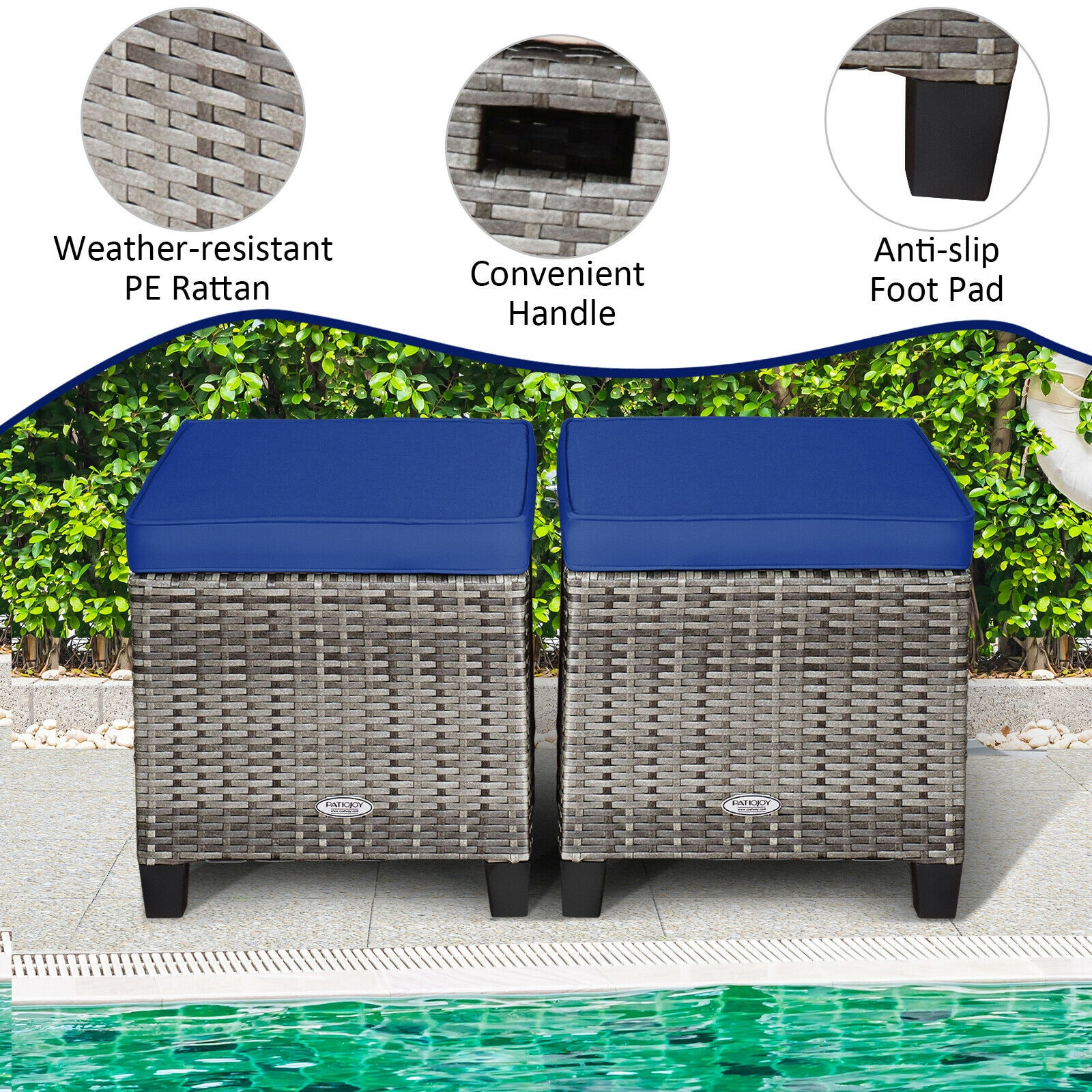 WELLFOR OUGN67568NY Stools-Ottomans - View #3