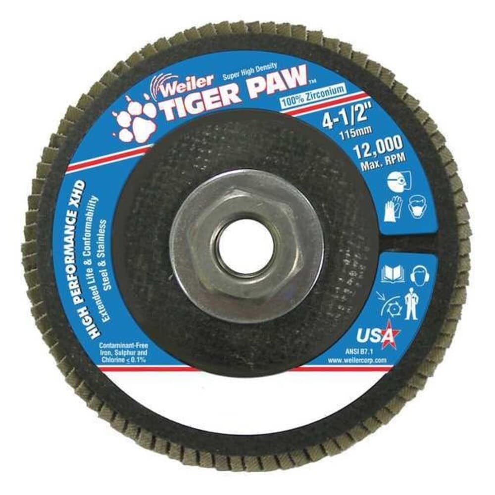 Weiler  Abrasive Flap Disc Medium 4-1/2 in. 98858
