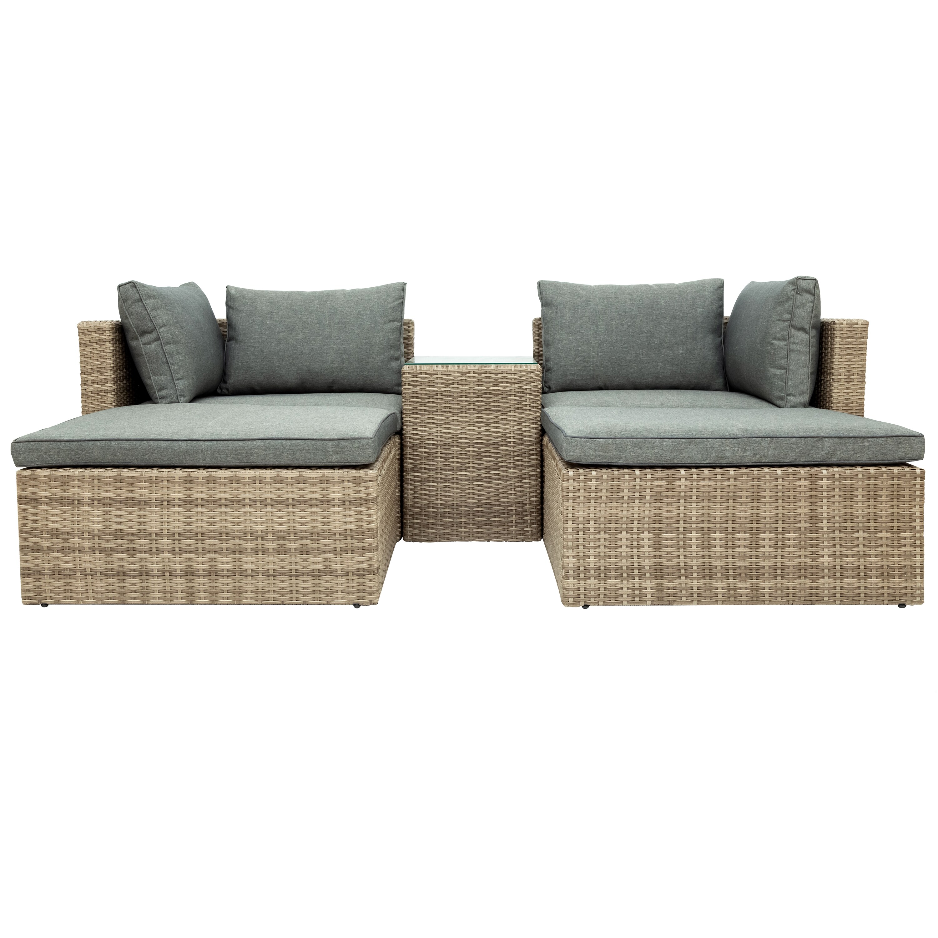 CASAINC sectional set Metal Frame Patio Conversation Set with Cushions in the Patio Conversation Sets department at Lowes.com