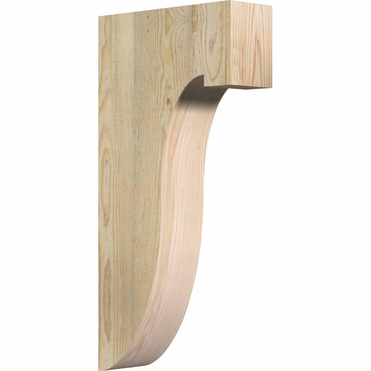Ekena Millwork COR04X12X24DEL00RDF 4-in x 12-in x 24-in Del Monte Unfinished Douglas Fir Wood Paintable/Stainable Corbel