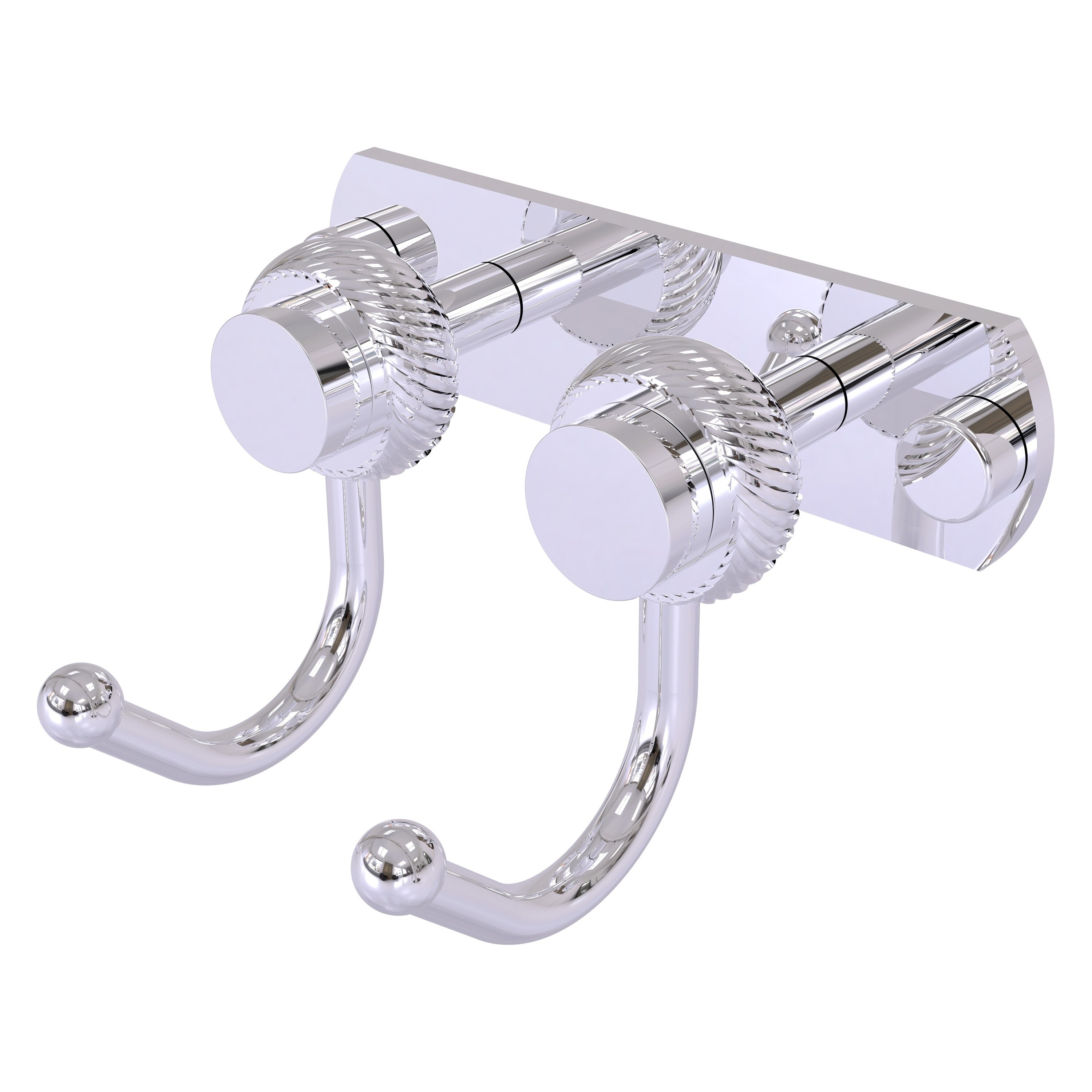 Allied Brass 920T-2-PC Mercury Polished Chrome Double -Hook Wall mount Towel Hook