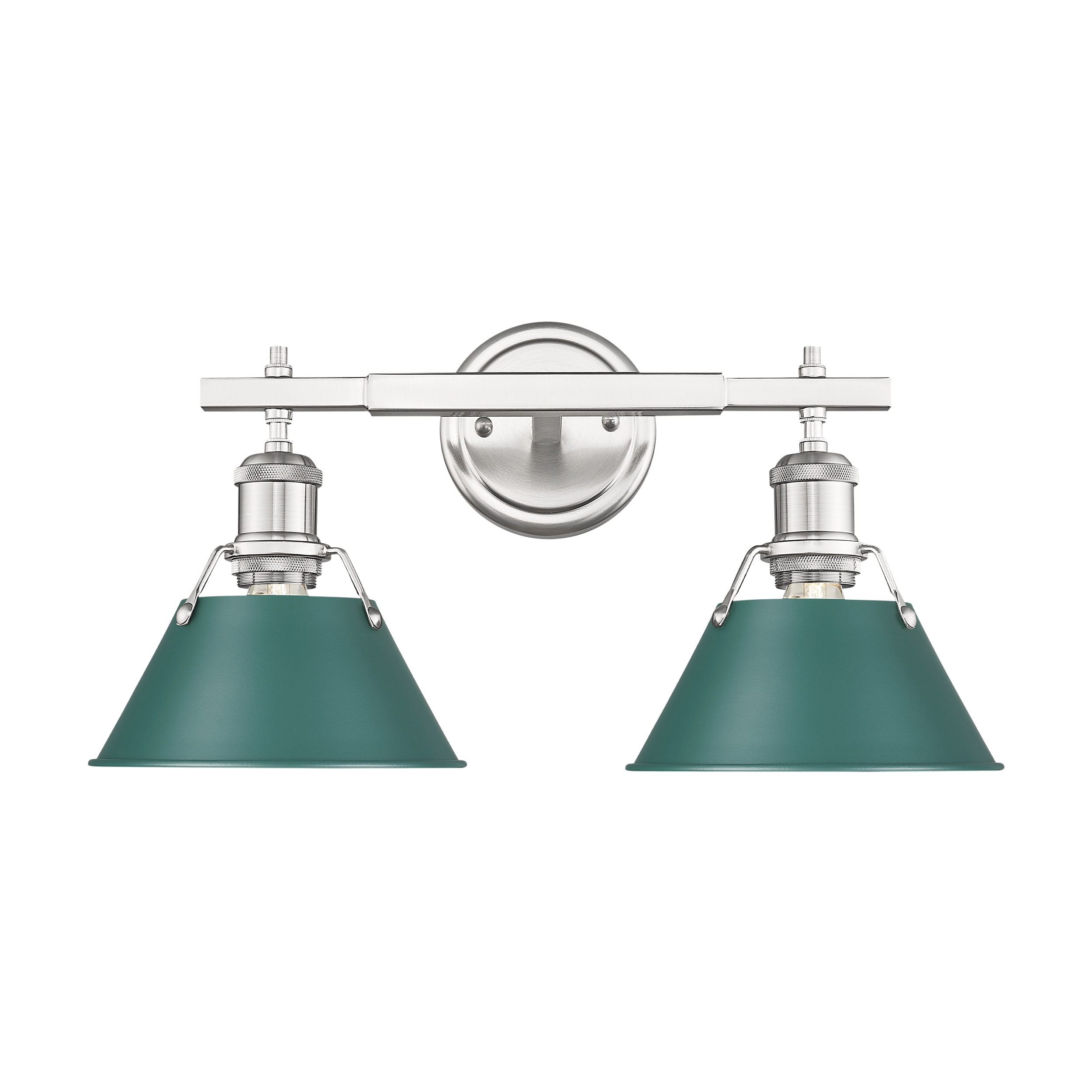 Golden Lighting 3306-BA2 PW-GN Orwell 8.5-in 2 -Light Pewter Transitional Vanity light