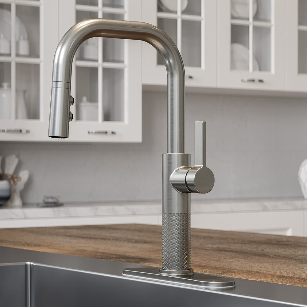 Pfister GT-529-MTS Montay Stainless Steel Single Handle Deck-mount Pull-down Kitchen Faucet with Sprayer