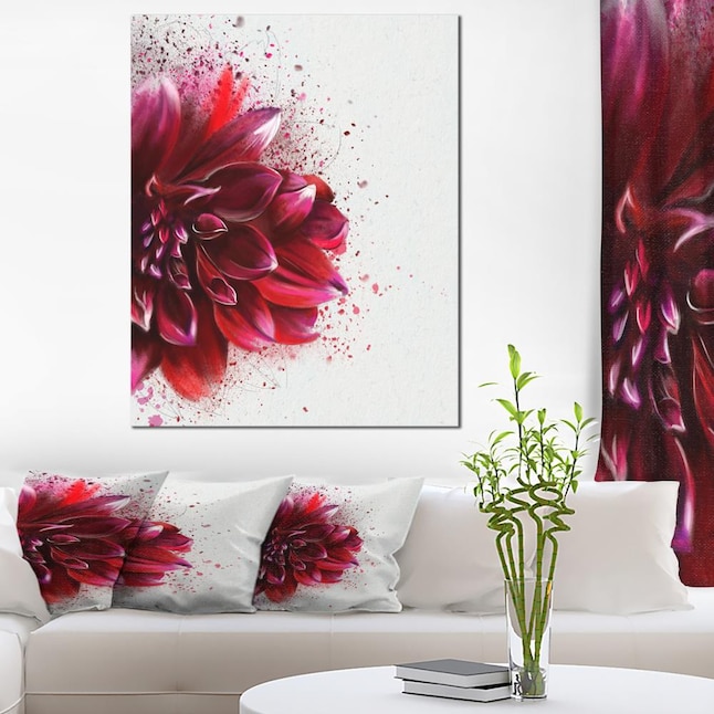 Designart 40-in H x 30-in W Floral Print on Canvas in the Wall Art ...