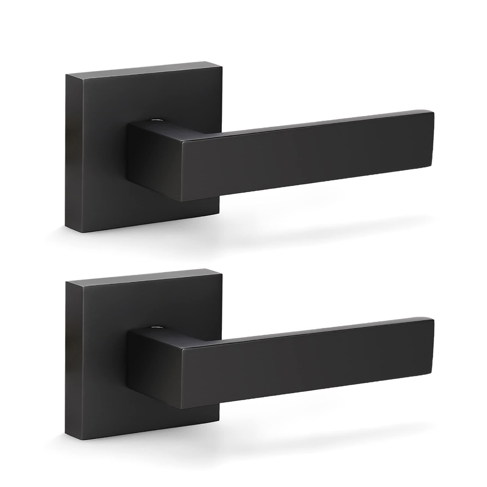 LILILIAN FMY  Matte Black Dummy Door Knobs Pack of Two Non Functional Decorative Pull Handles for Closet and French Doors Single Side Installation