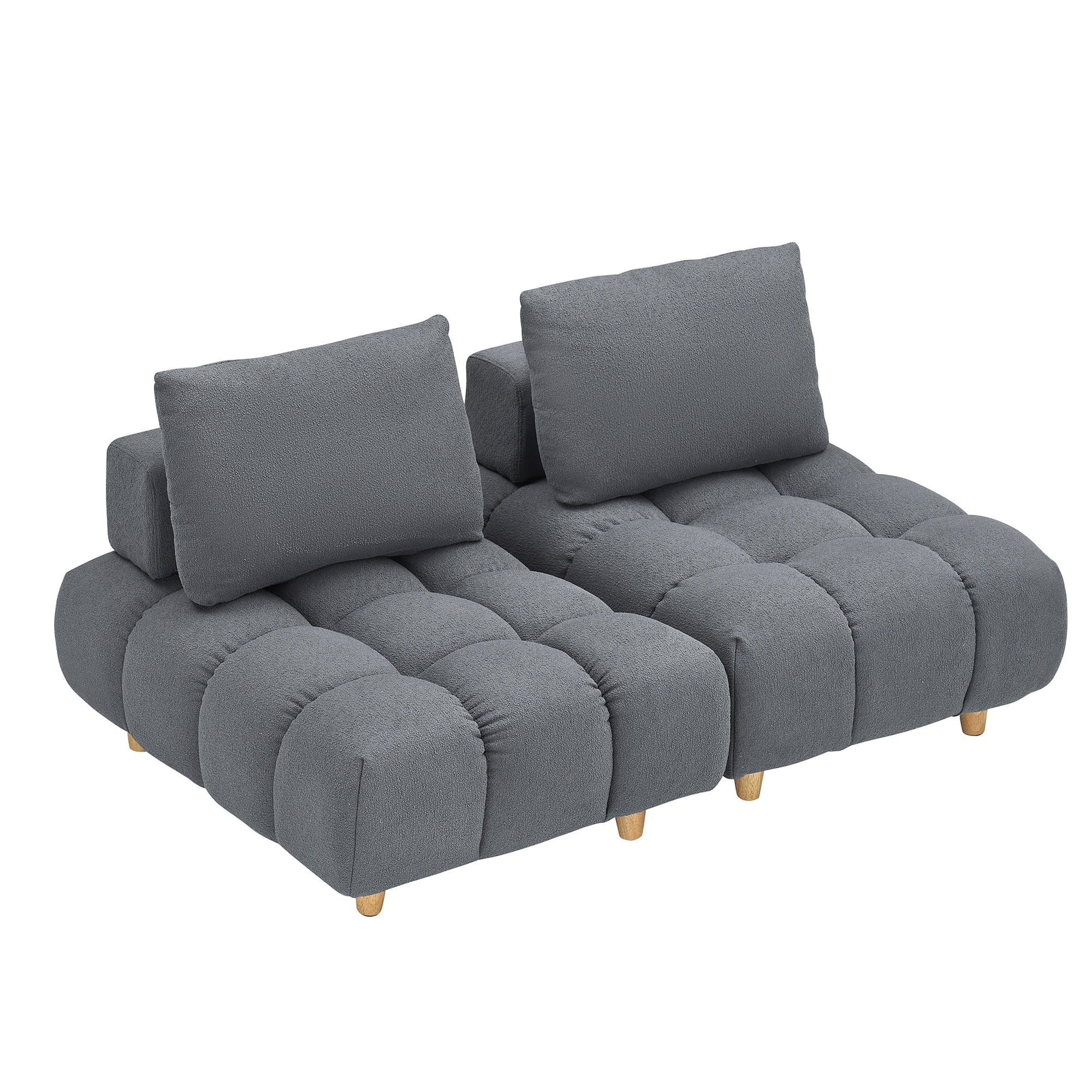 Bybafun YC5200106 60-in Modern Gray Sofa