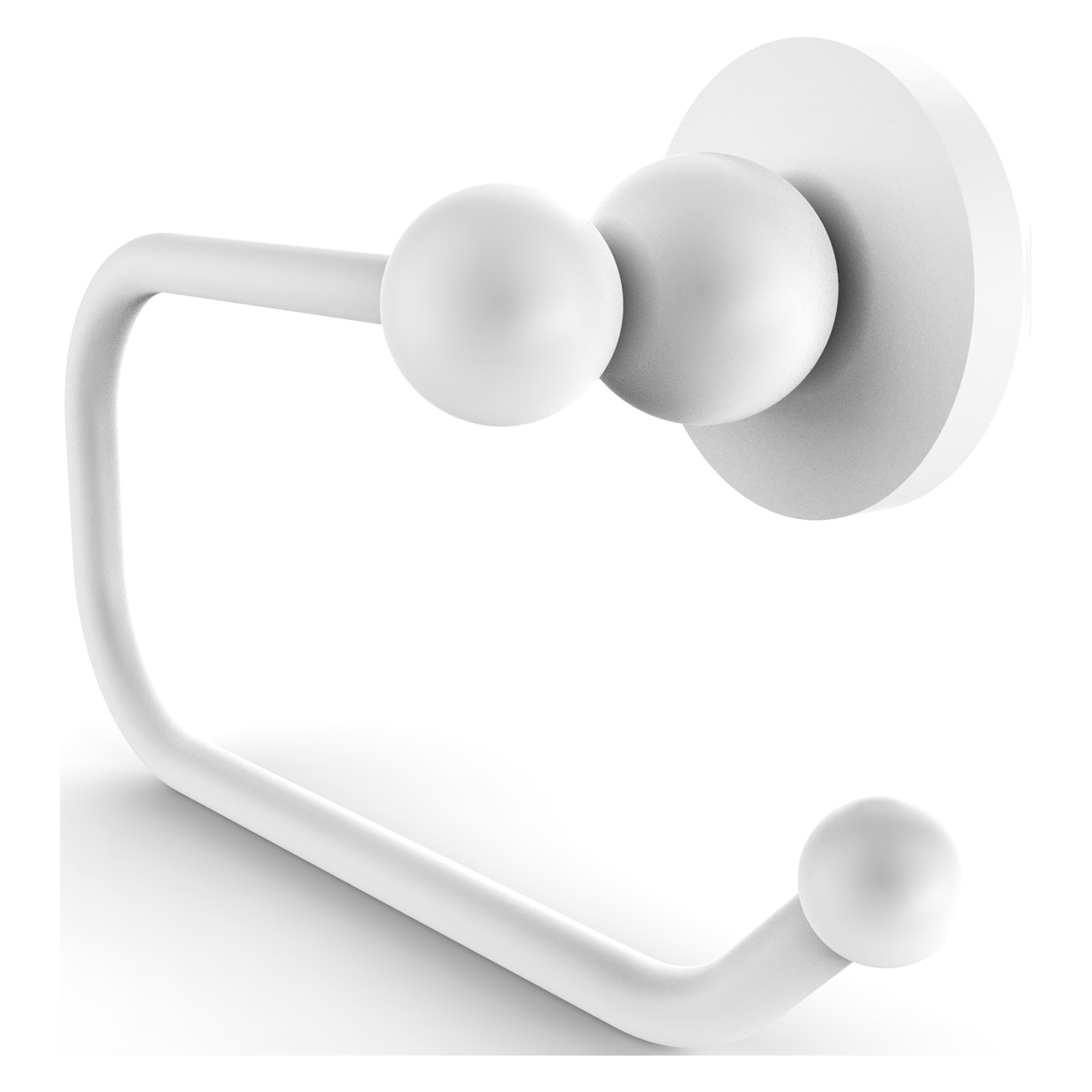 Allied Brass BL-24E-WHM Bolero Matte White Wall mount Single post Toilet Paper Holder 1 -Rolls