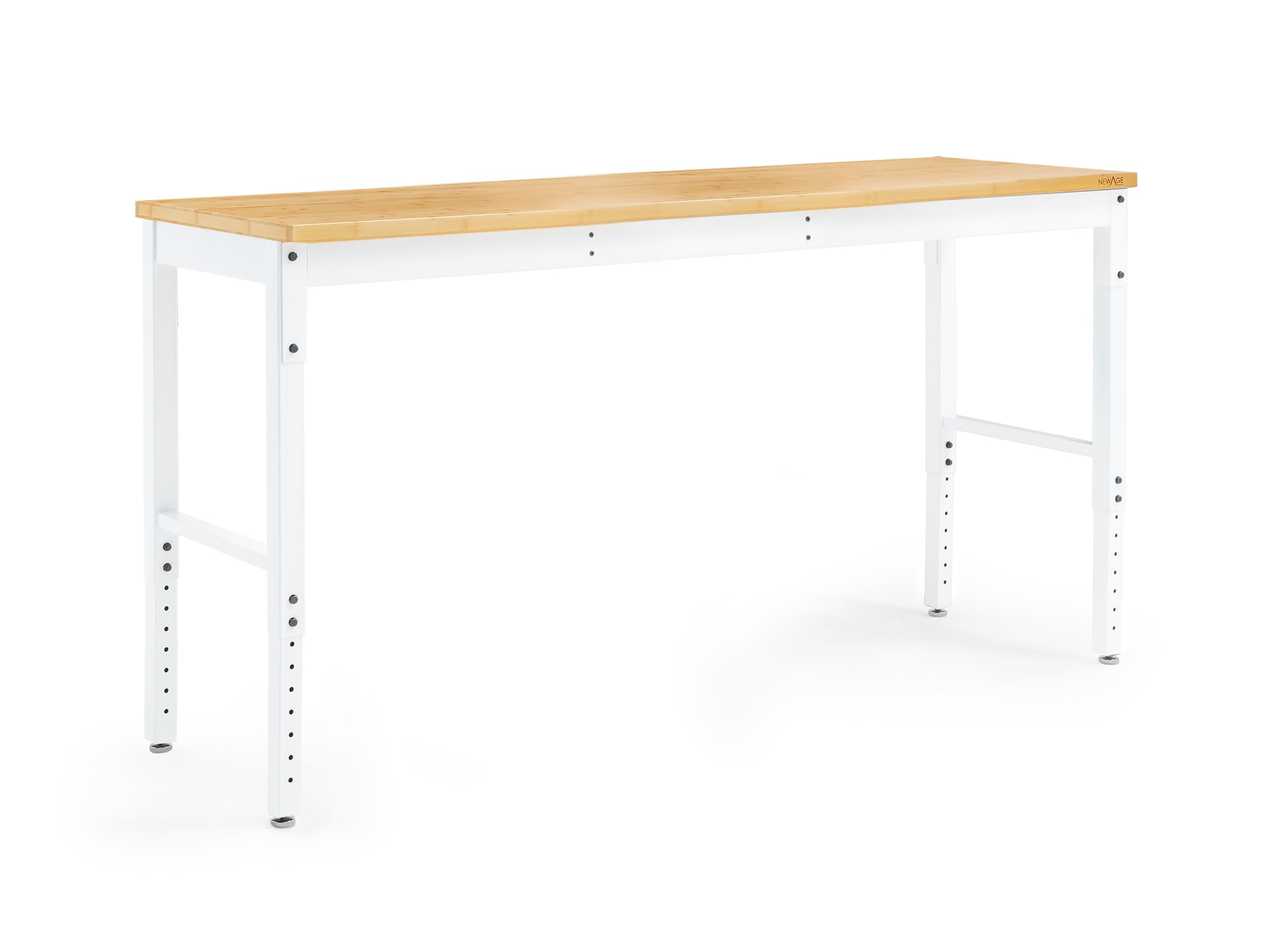 NewAge Products 72-in L x 43-in H White Bamboo Adjustable Height Portable Work Bench 55947 Sansujyuku sansujyuku.com