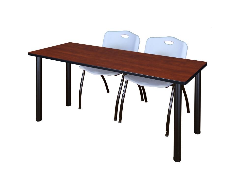 Regency MT7224CHBPBK47GY Training Red 4-Person Training Table (72-in W x 29-in H)