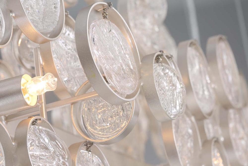 Trento 15-Light Champagne Silver and Clear Glass Chandelier