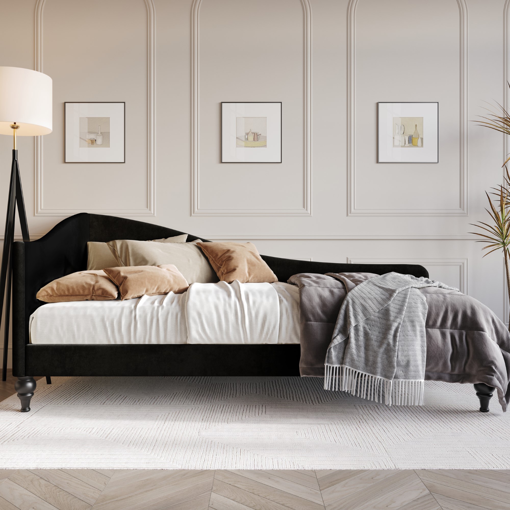 Home Design 50033-021 Ozark Black Twin Wood Daybed Bed