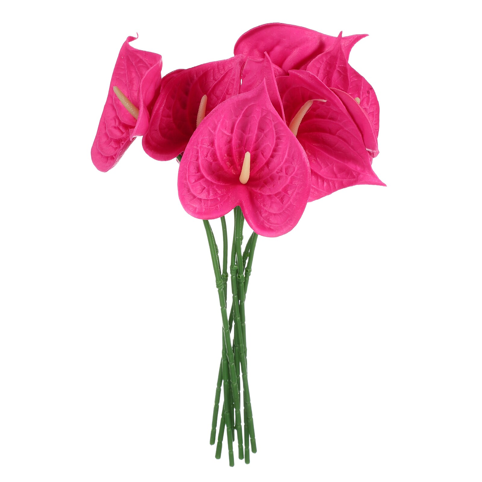 Unique Bargains - 8pcs 11inch Artificial Anthurium Lily Flowers Permanent Flower Bouquet for Home...