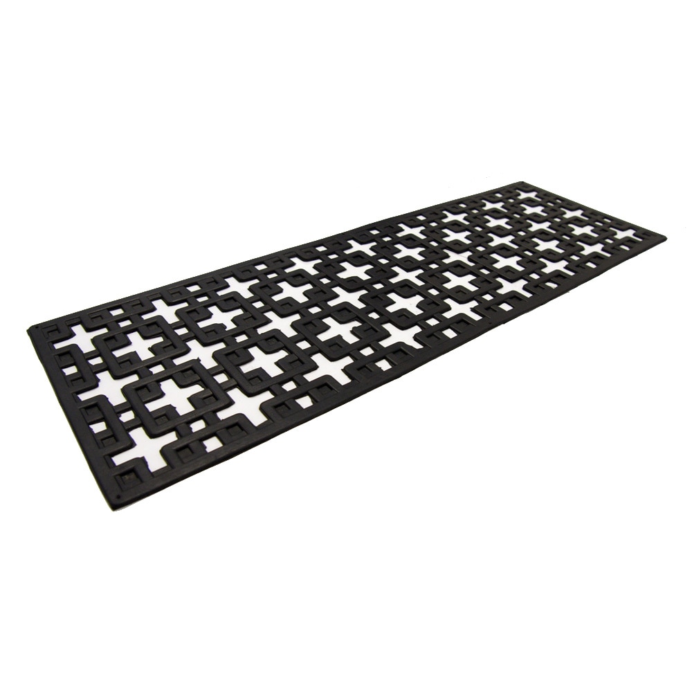 Rubber-Cal Regal 1 X 3 (ft) Rubber Black Indoor/Outdoor Stair Tread Rug in  the Rugs department at