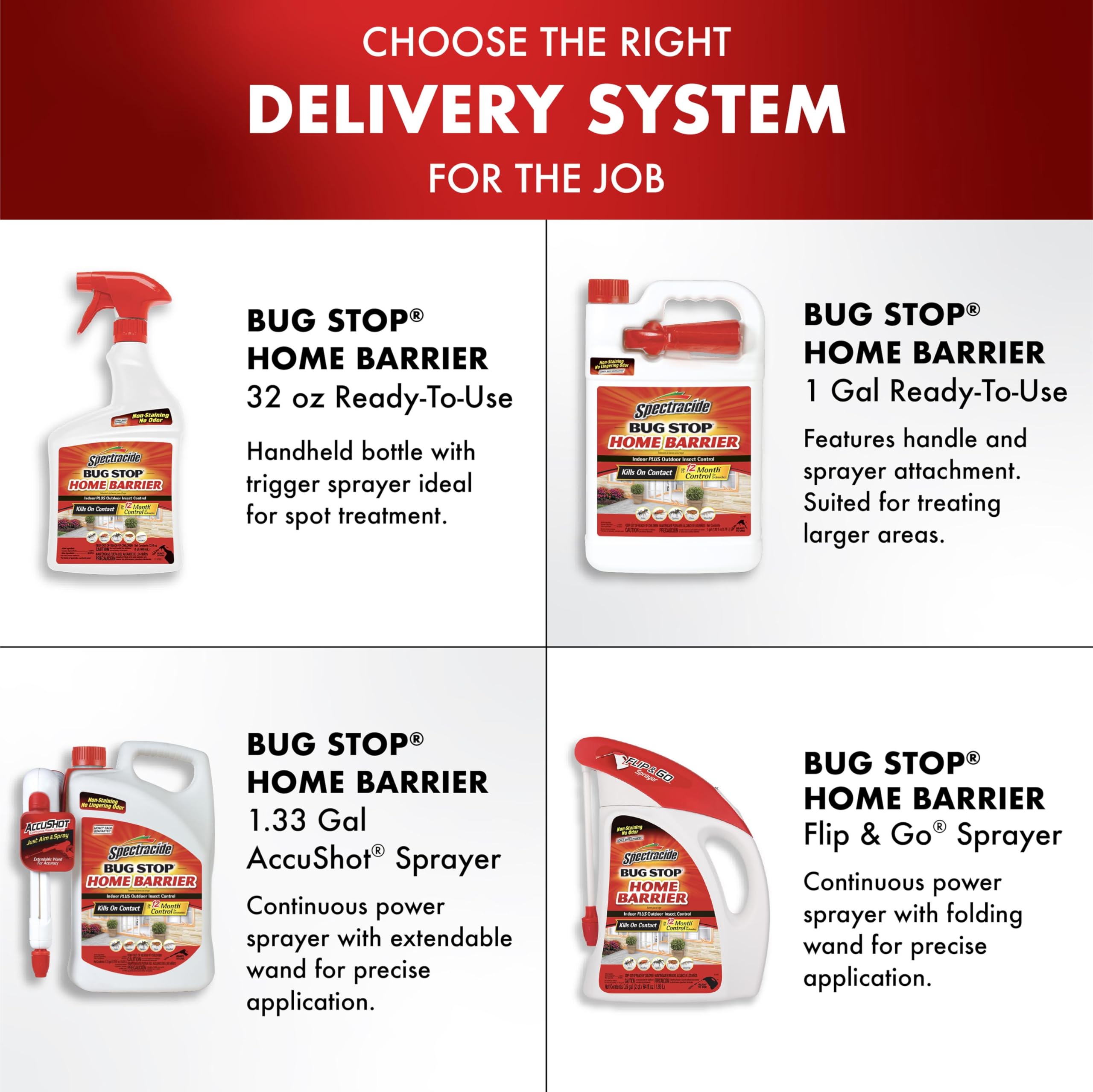 Spectracide Bug Stop Home Barrier - 1.33 Gallo Isect Cotrol Spray for Ats Roaches Spiders in the ...