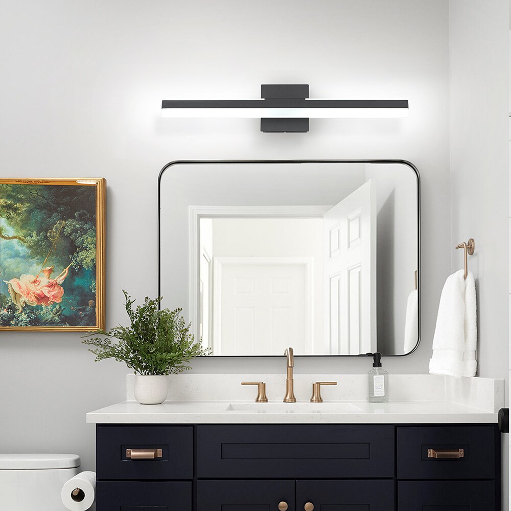 EDISLIVE 23.6-in 1-Light Black LED Modern/Contemporary Vanity Light in ...