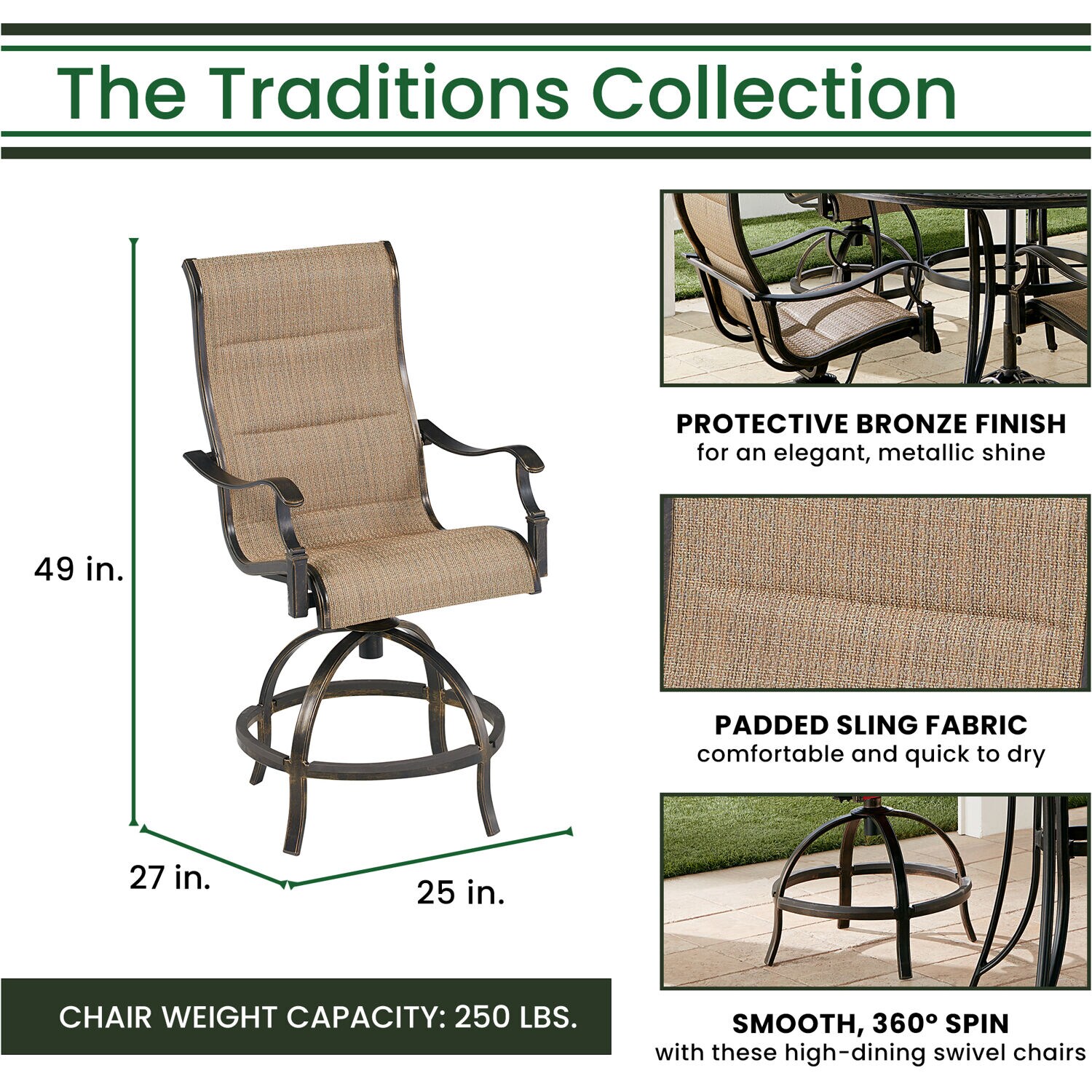 Hanover TRADDN5PCPDBR-SU-T Patio-Dining-Sets - View #3