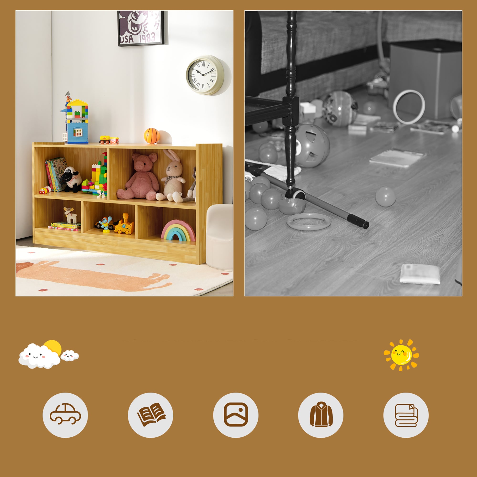 Goplus LWS00448 Kids-Bookcases - View #2