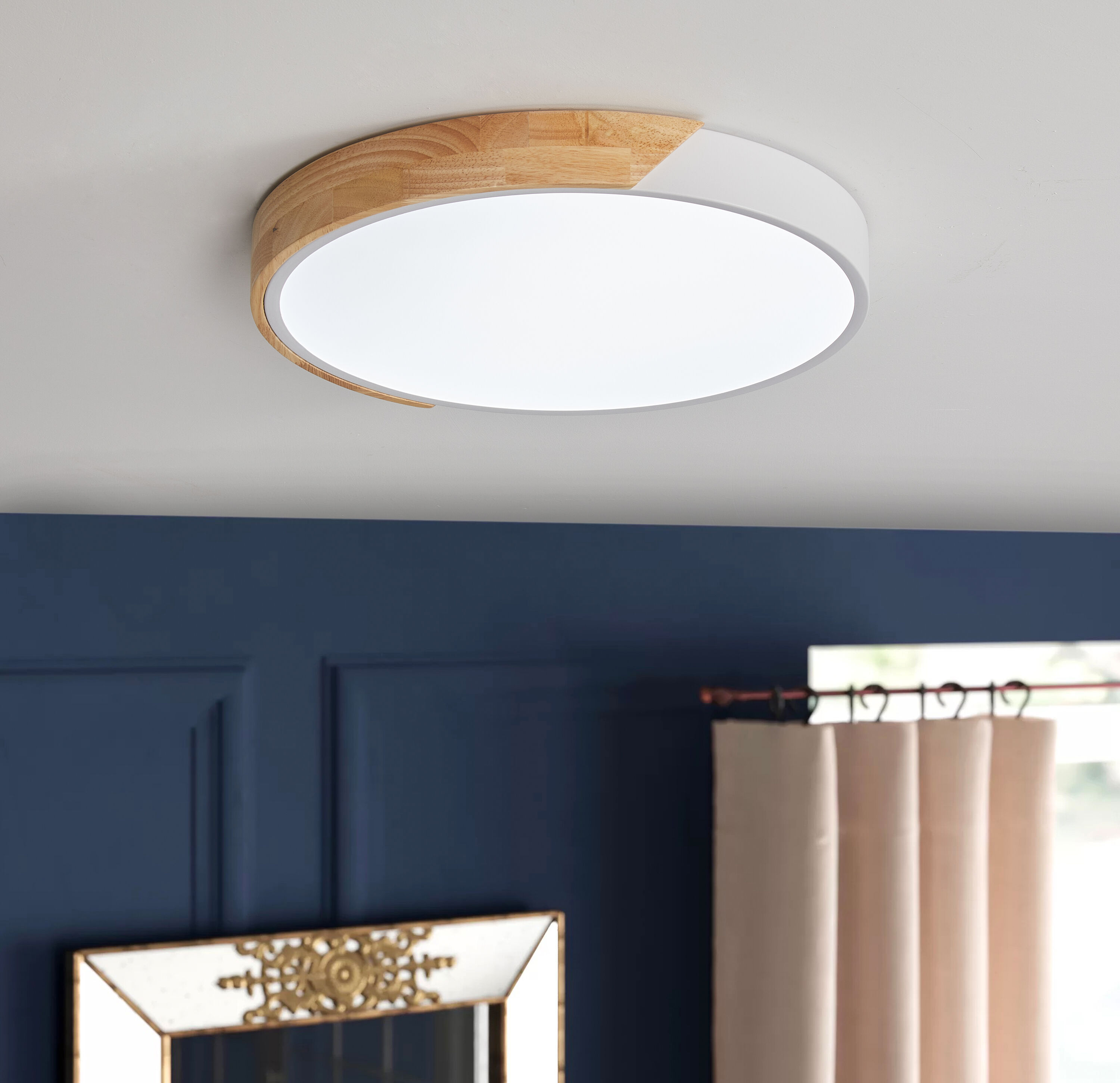 Aiwen US-PZE-SM400-WH 1 -Light 15.74-in White Flush Mount Light ENERGY STAR Certified