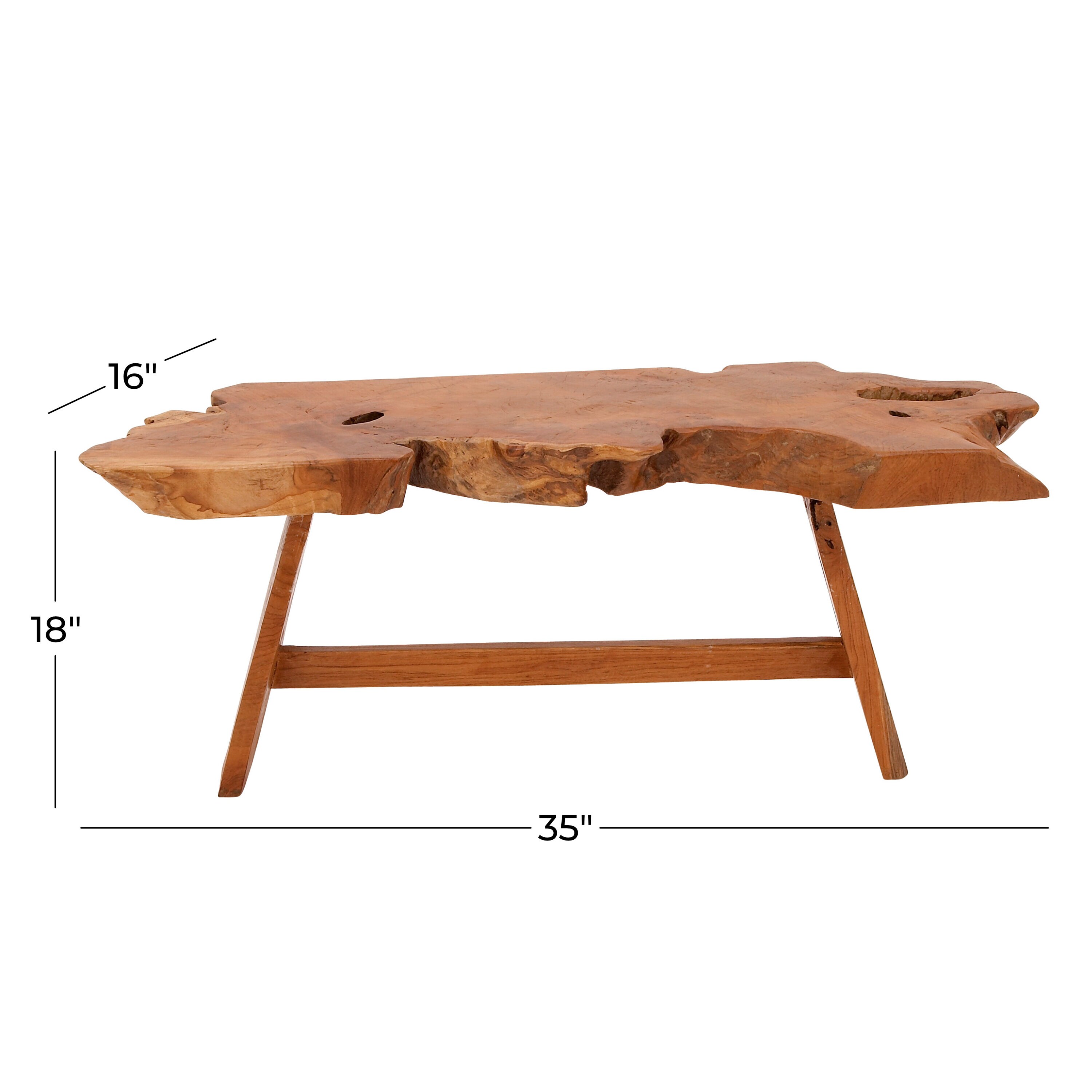 Grayson Lane Pine Wood Rustic Coffee Table in the Coffee Tables