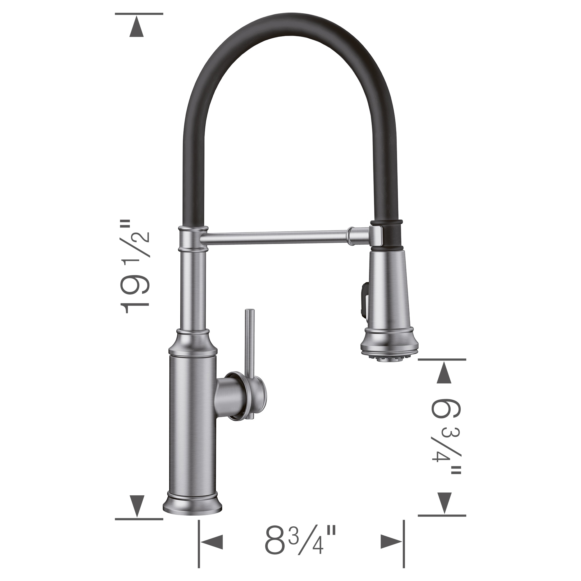 BLANCO Empressa Pvd Steel Single Handle Pull-down Kitchen Faucet