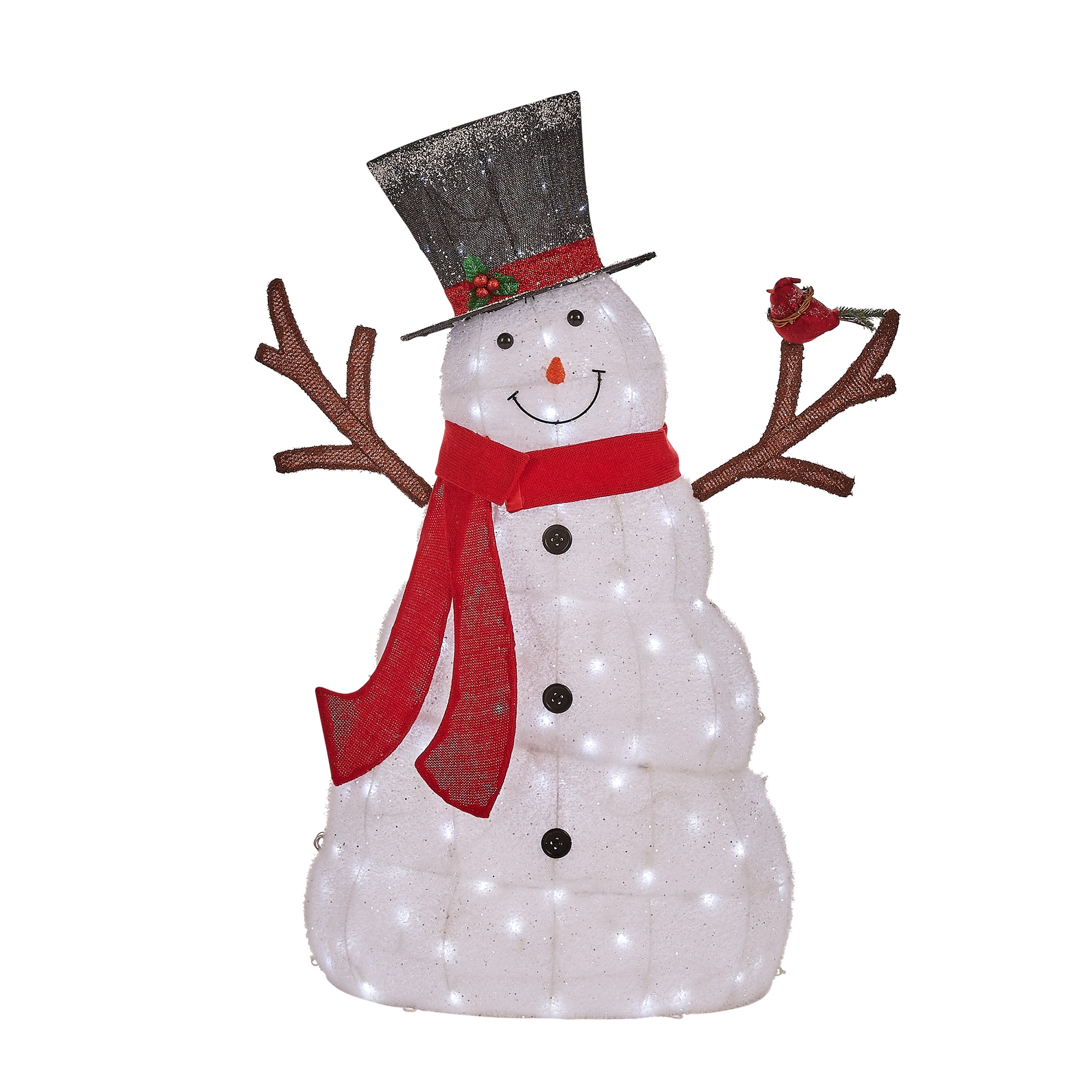 Holiday Living 52-in Snowman Free Standing Decoration with White 