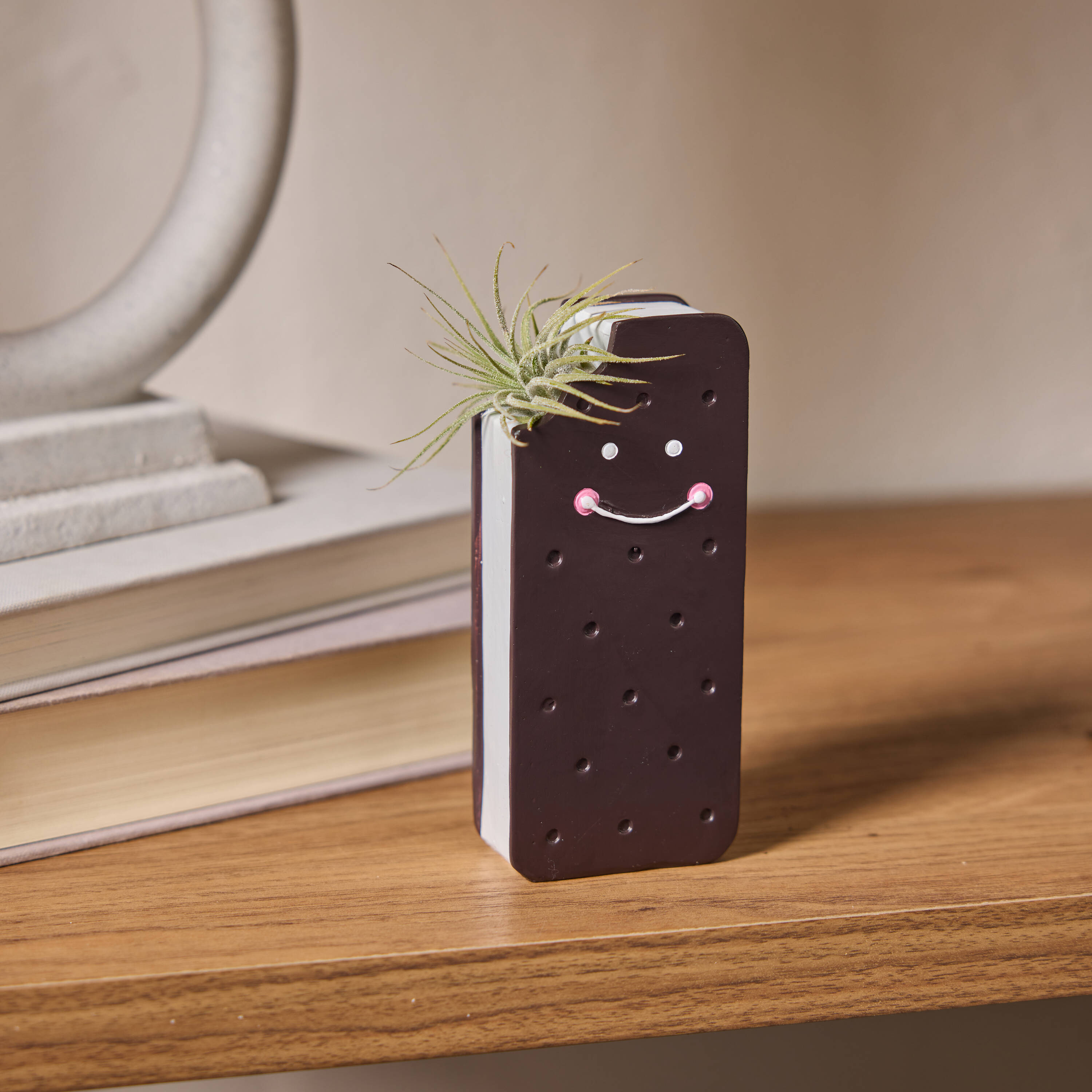 LiveTrends Ice Ice Baby Ceramic Air Plant Figurine - Tillandsia