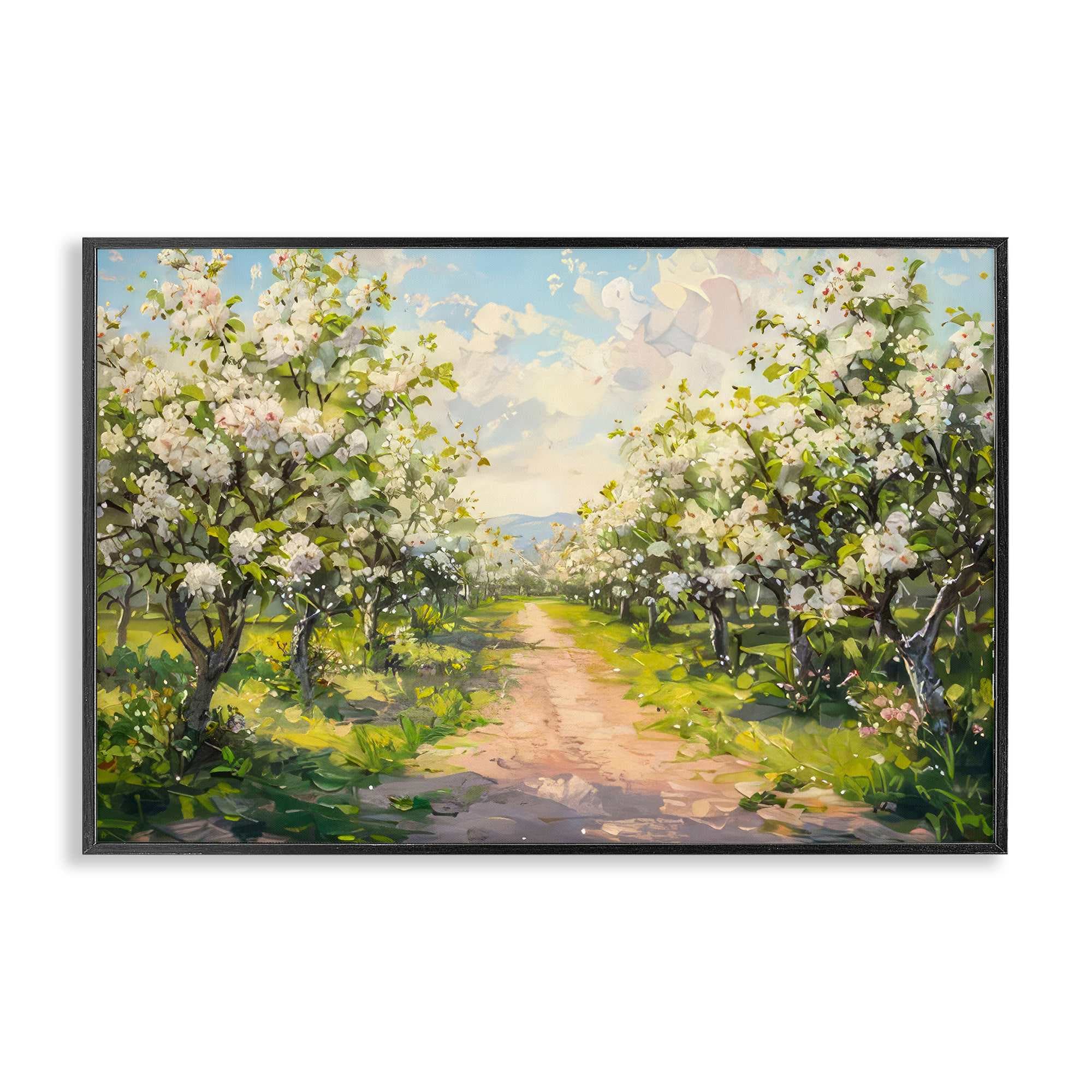 Stupell Industries BT-783-FR-16X24 Path Through Flowering Trees Framed Giclee design by LSR Creative Studio