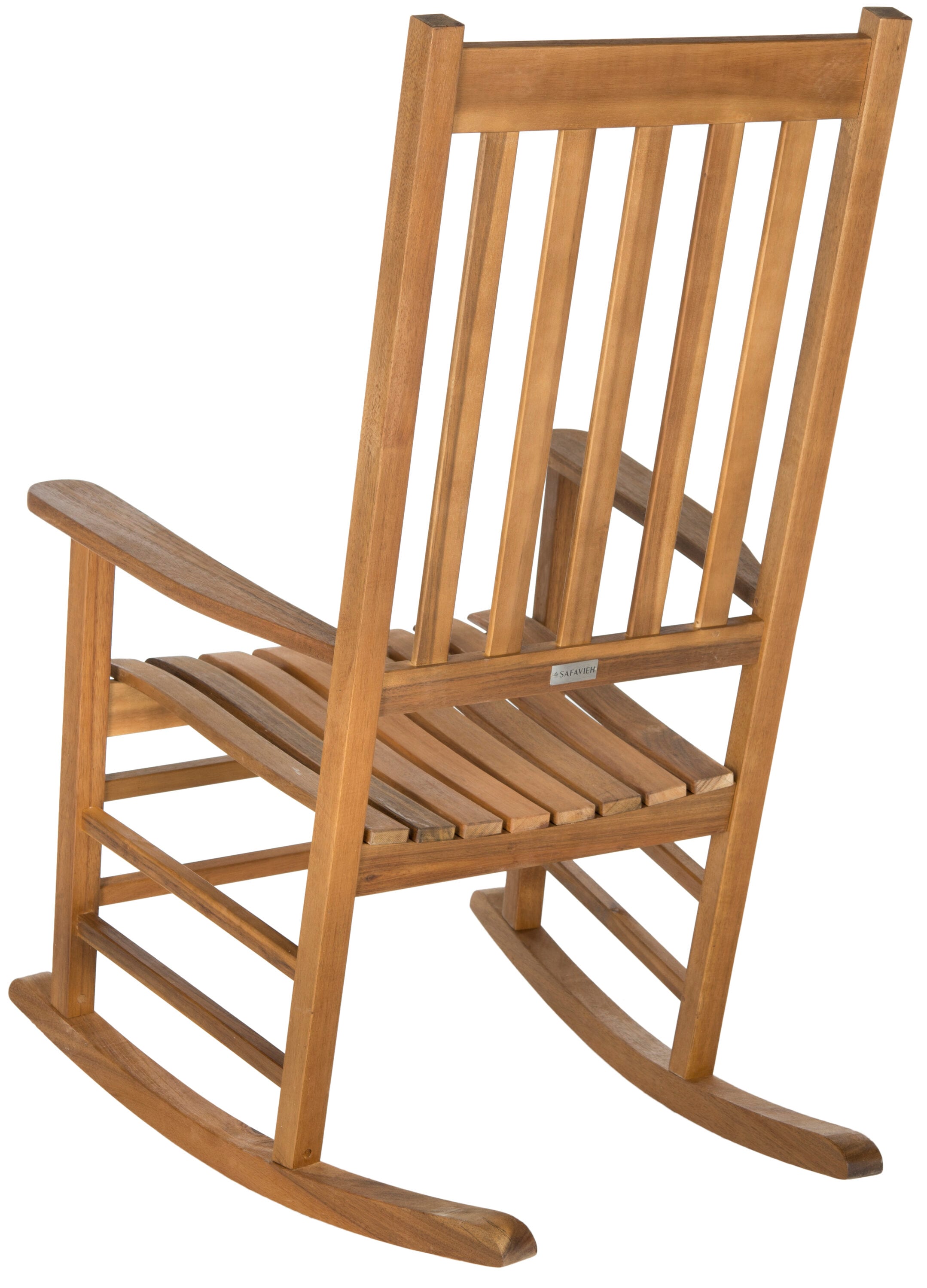 Safavieh PAT7002A Shasta Natural Wood Frame Rocking Chair with Slat Seat