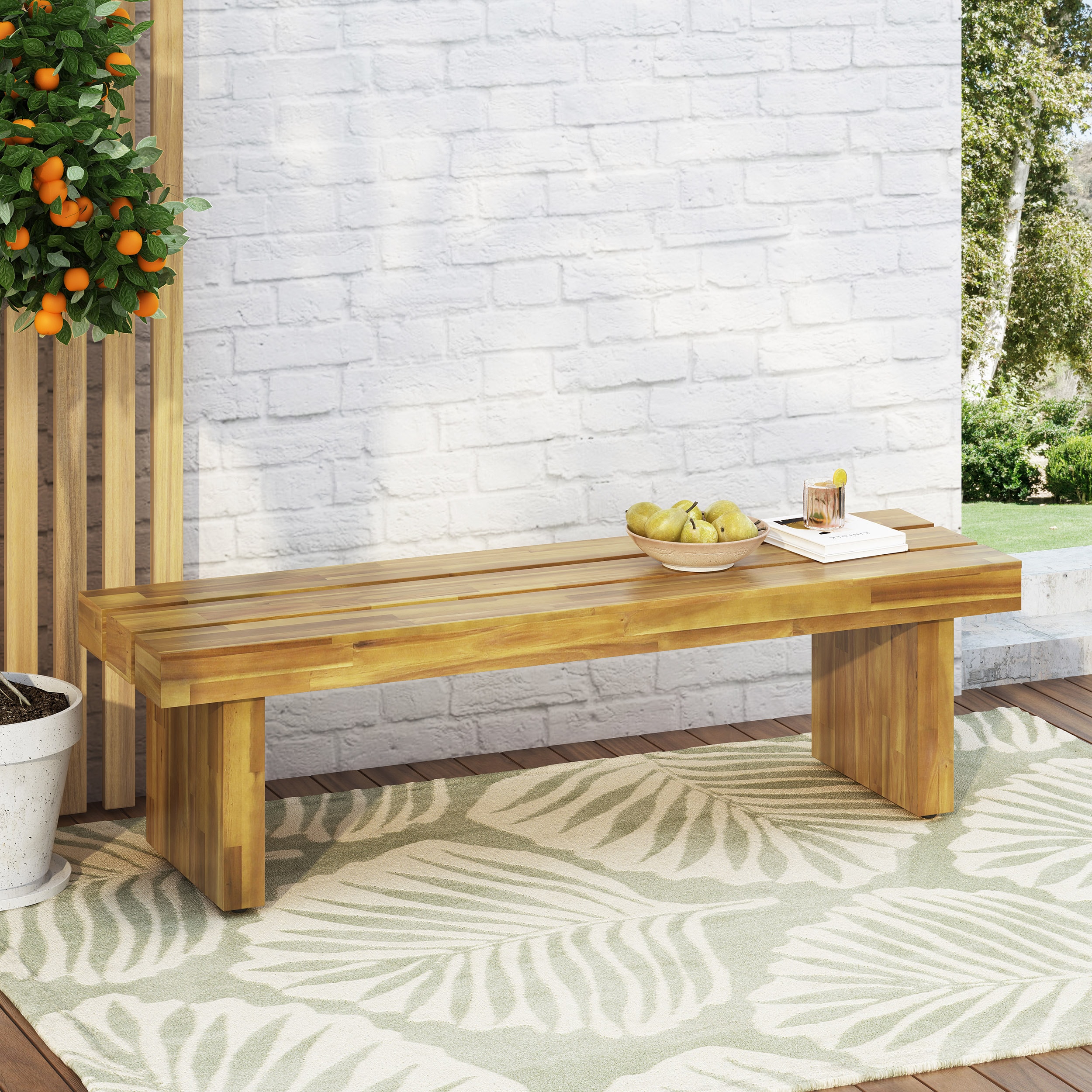 Tatayosi T-65663 Stylish Patio Bench For Outdoor Enjoyment With Rust - Proof Materials A Great Addition To Your Outdoor Living Space