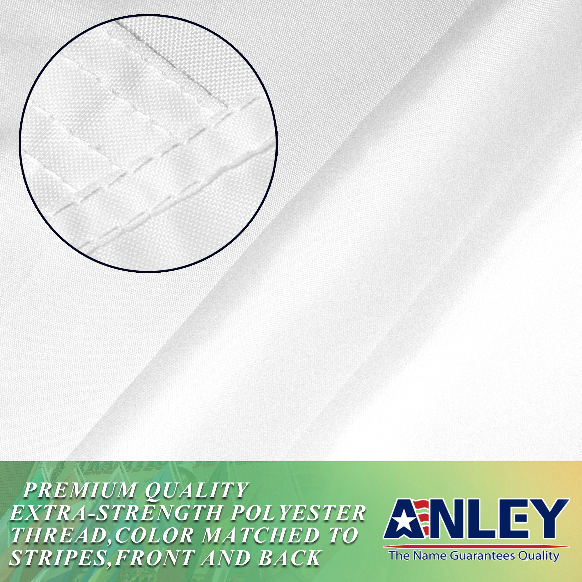 Anley EverStrong Nylon Embroidered White Flag 5-ft W X 3-ft H ...