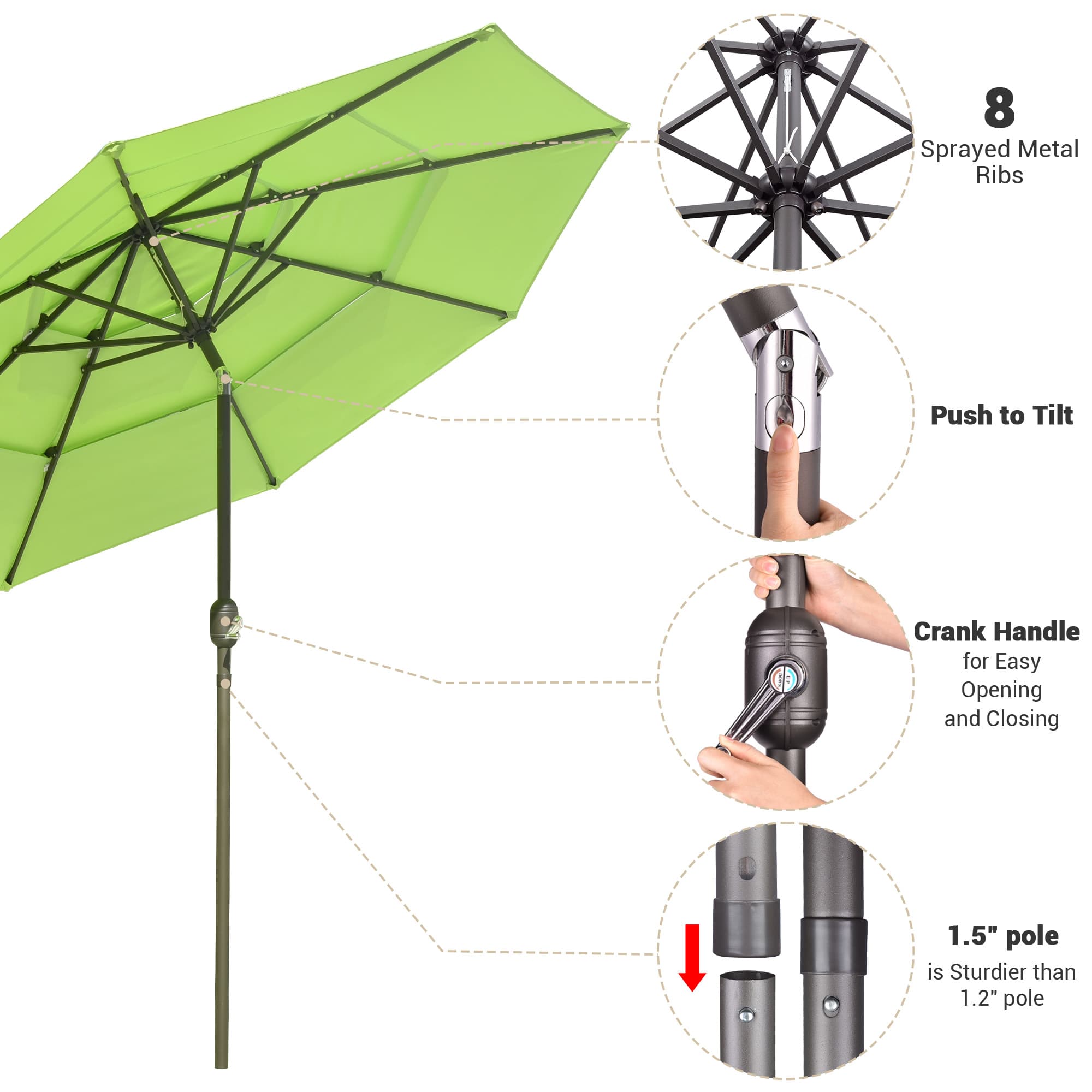 Yescom 07UMB039-3T10F-F4-LO Umbrellas-2 - View #5