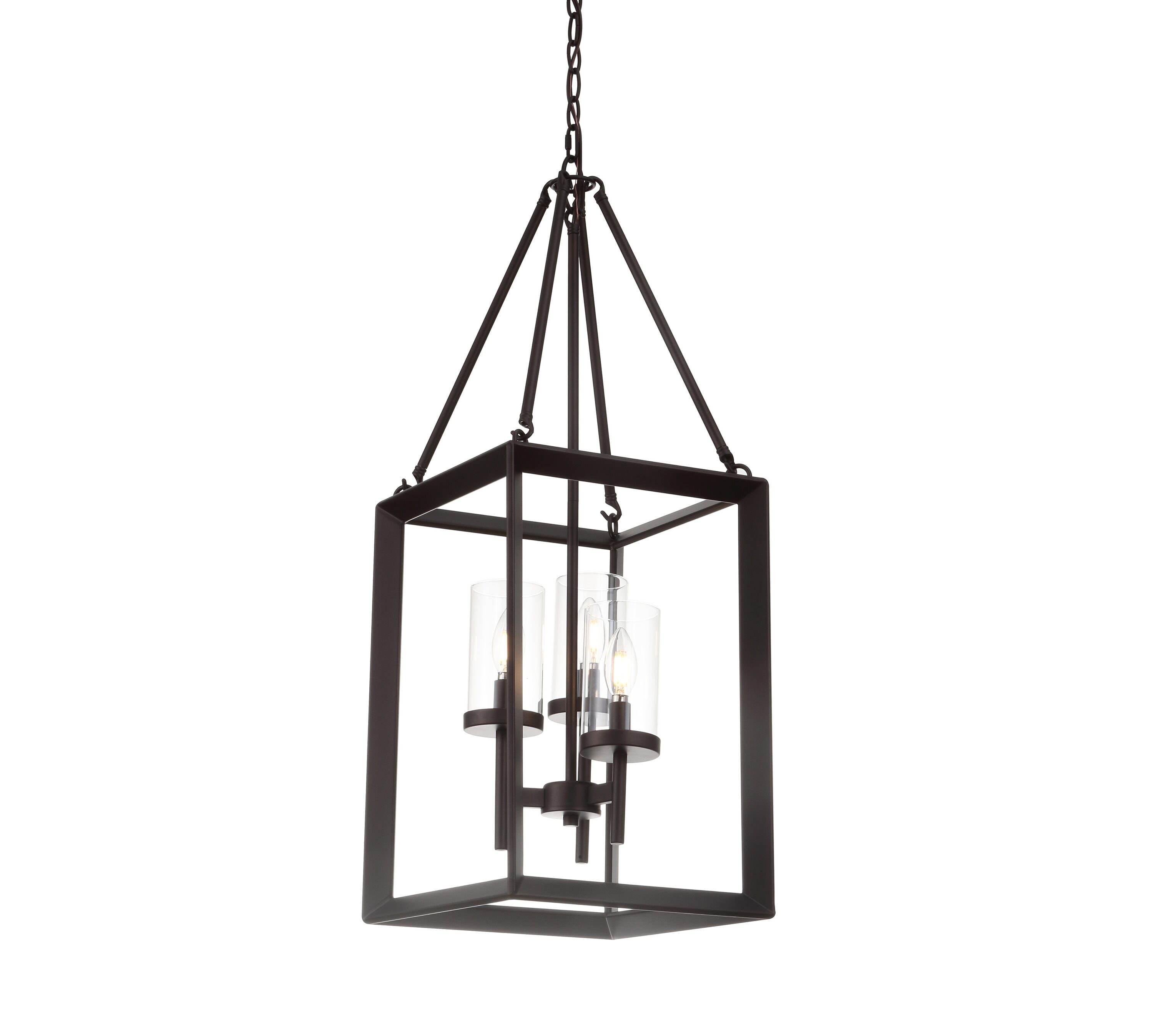 Geometric Bronze 12" LED Glass Pendant Light