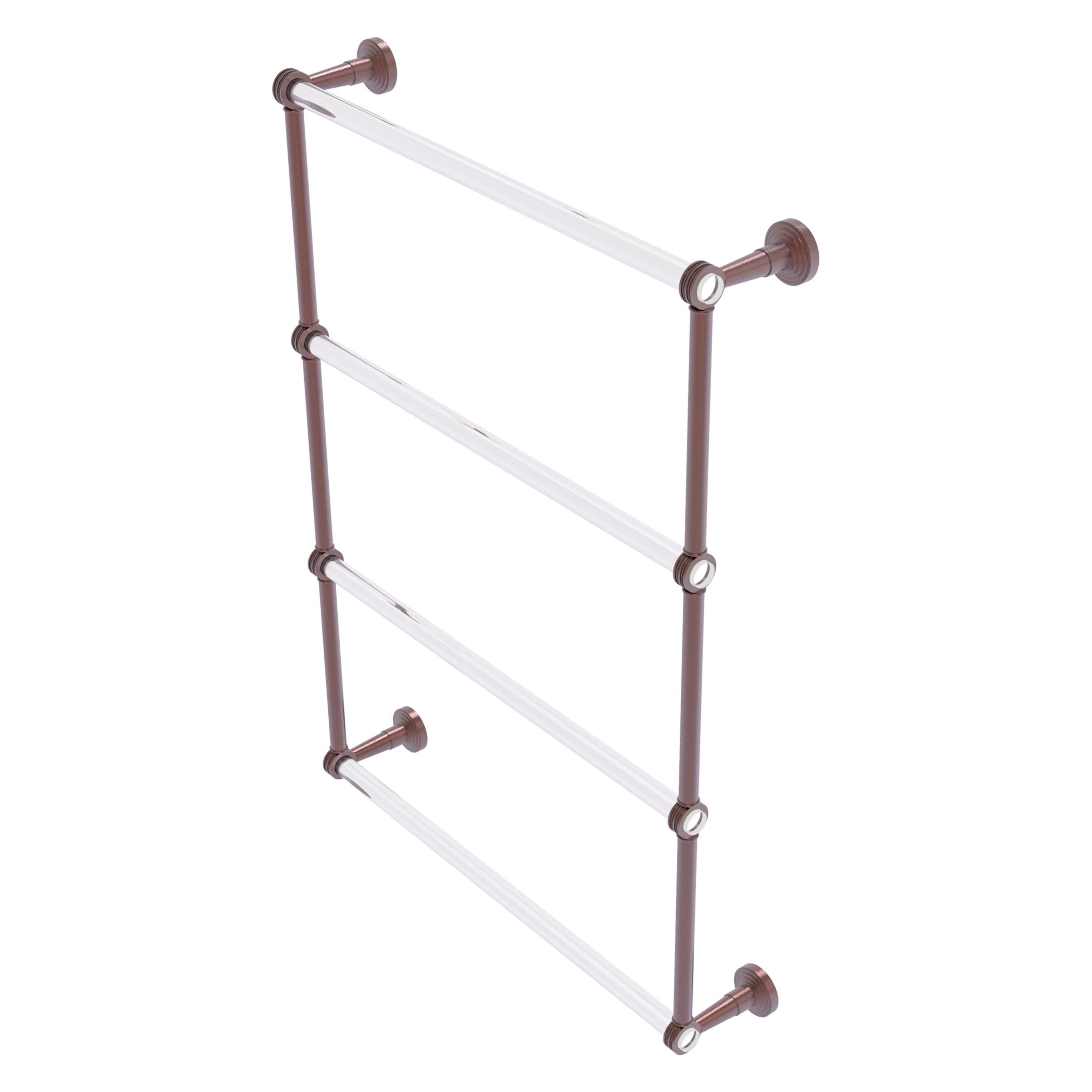 Allied Brass PB-28D-24-CA Pacific Beach 24-in double Antique Copper Wall mount 4-tier Towel Bar