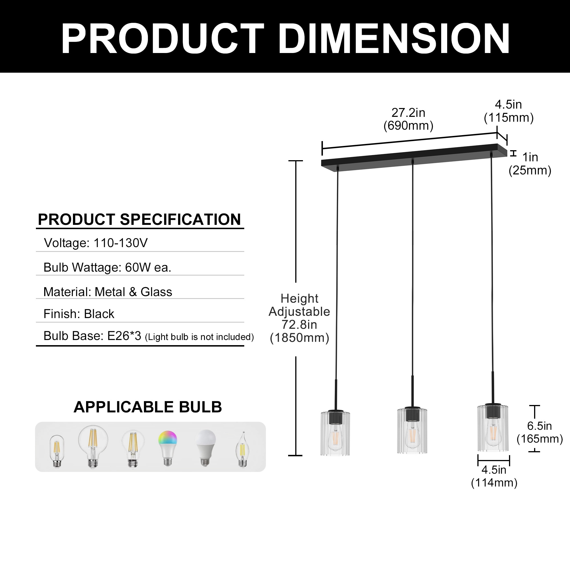 YANSUN LA-ZY-IP18401CBL-11 Pendant-Lights - View #5